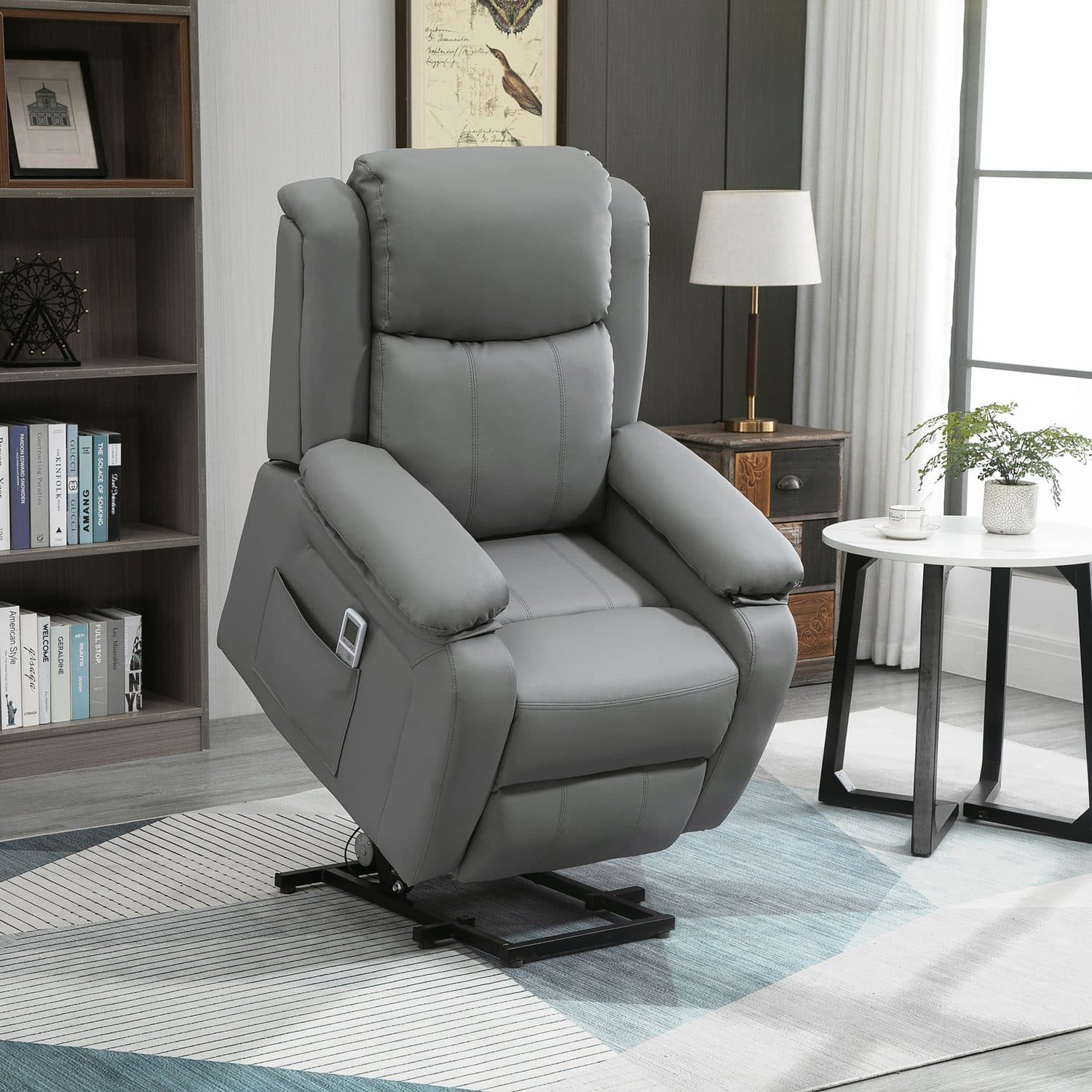 Grey Electric Riser Recliner with Massage - image 1