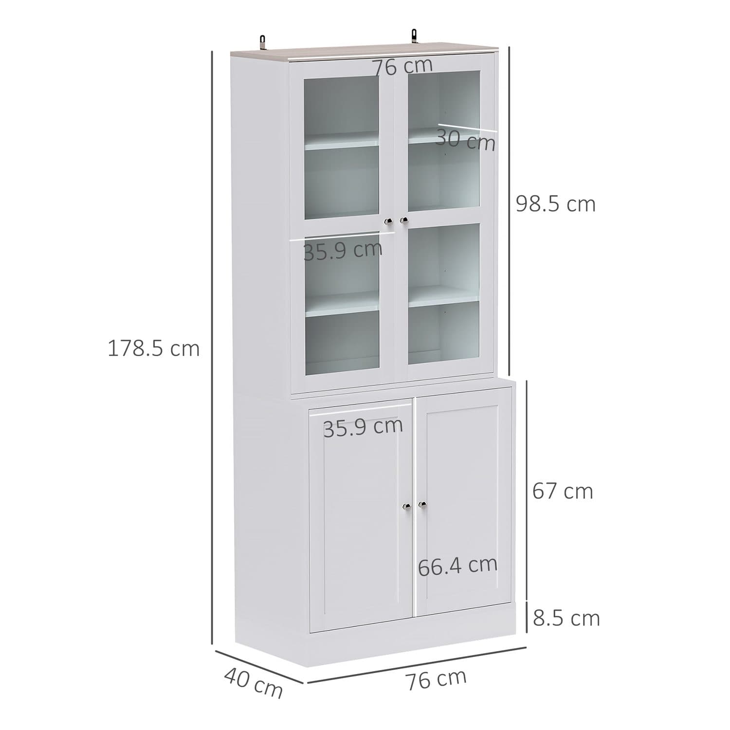 White Double Storage Display Cabinet - image 4