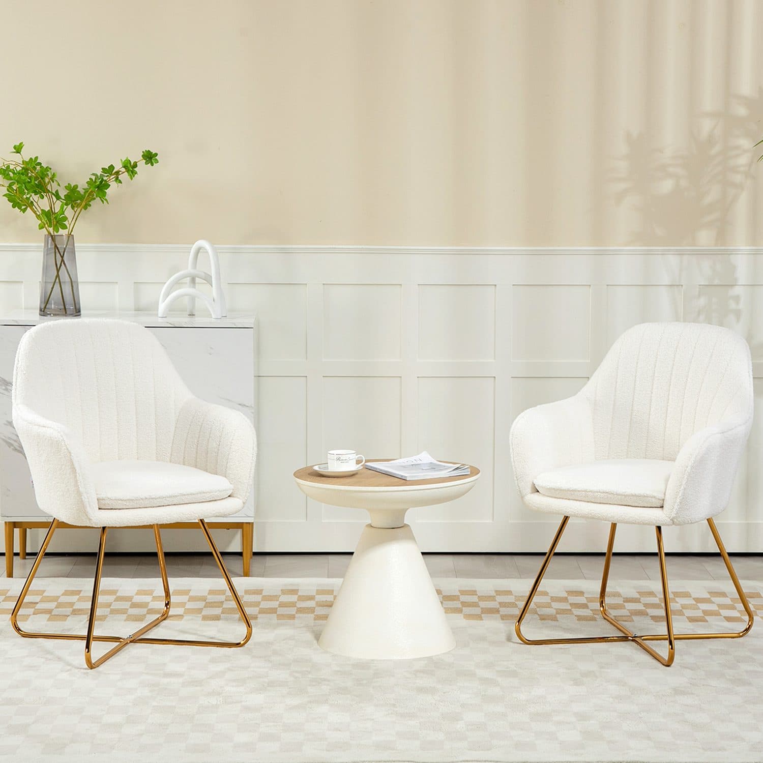 Cream Sherpa Chairs - image 4
