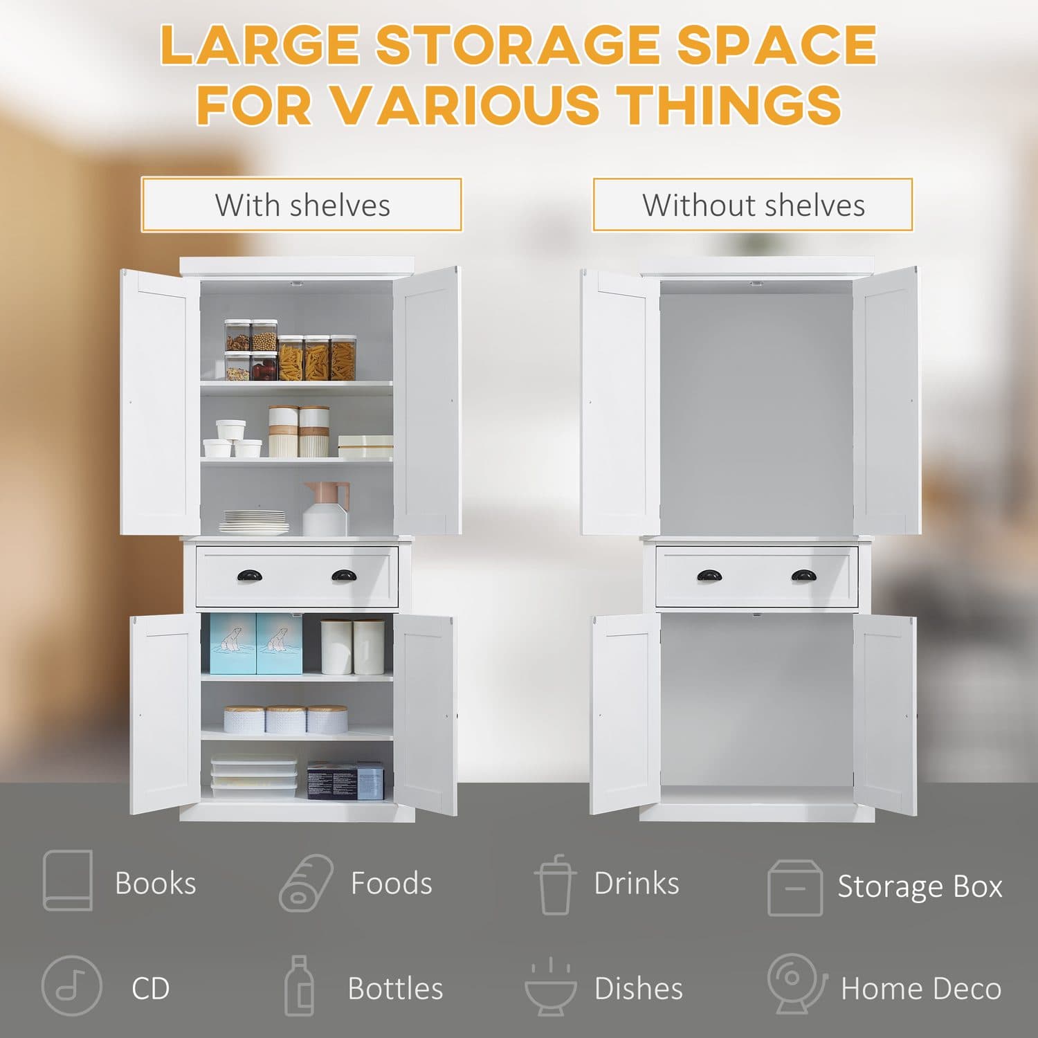 Tall White Kitchen Pantry - image 2