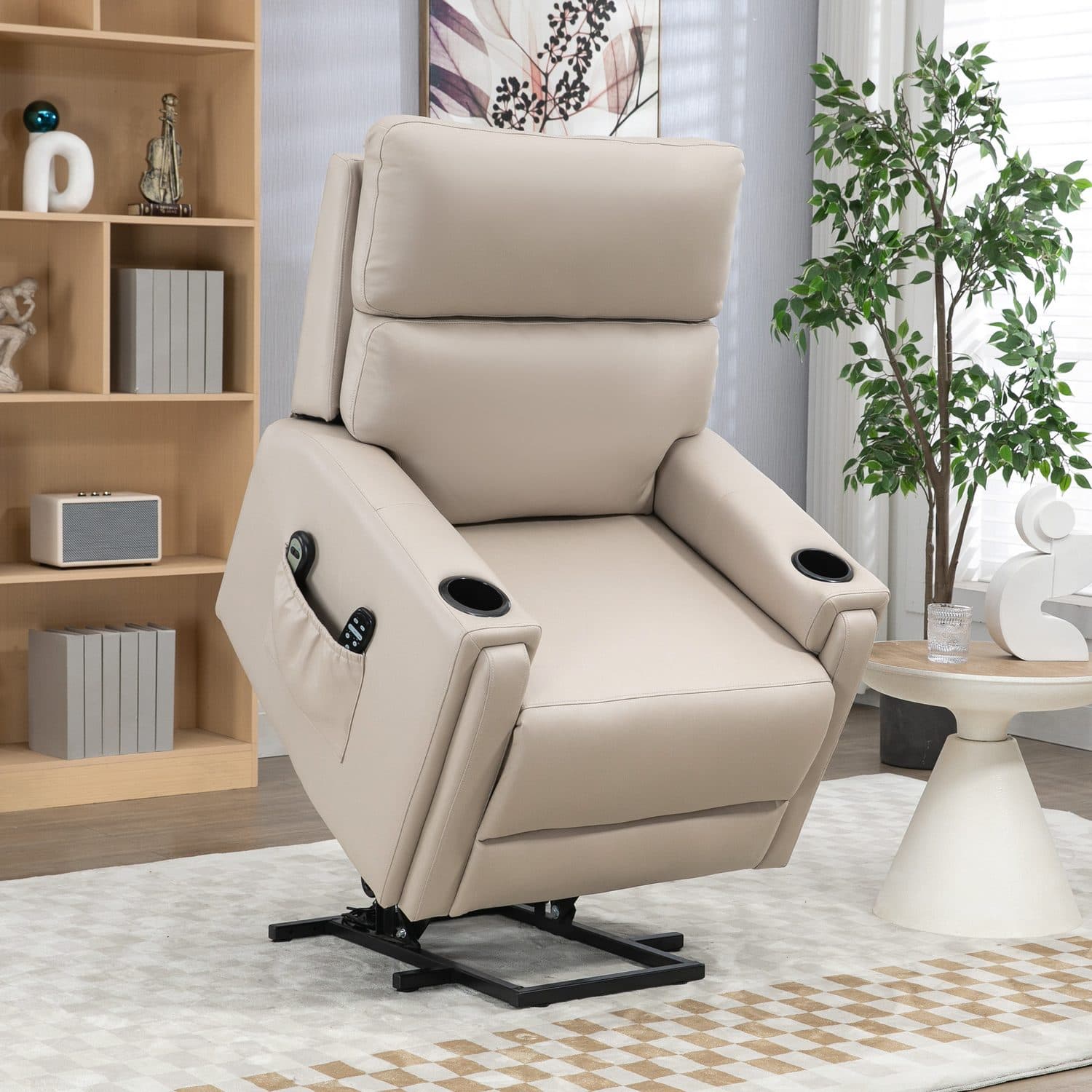 Beige Electric Riser Recliner Chair - image 1