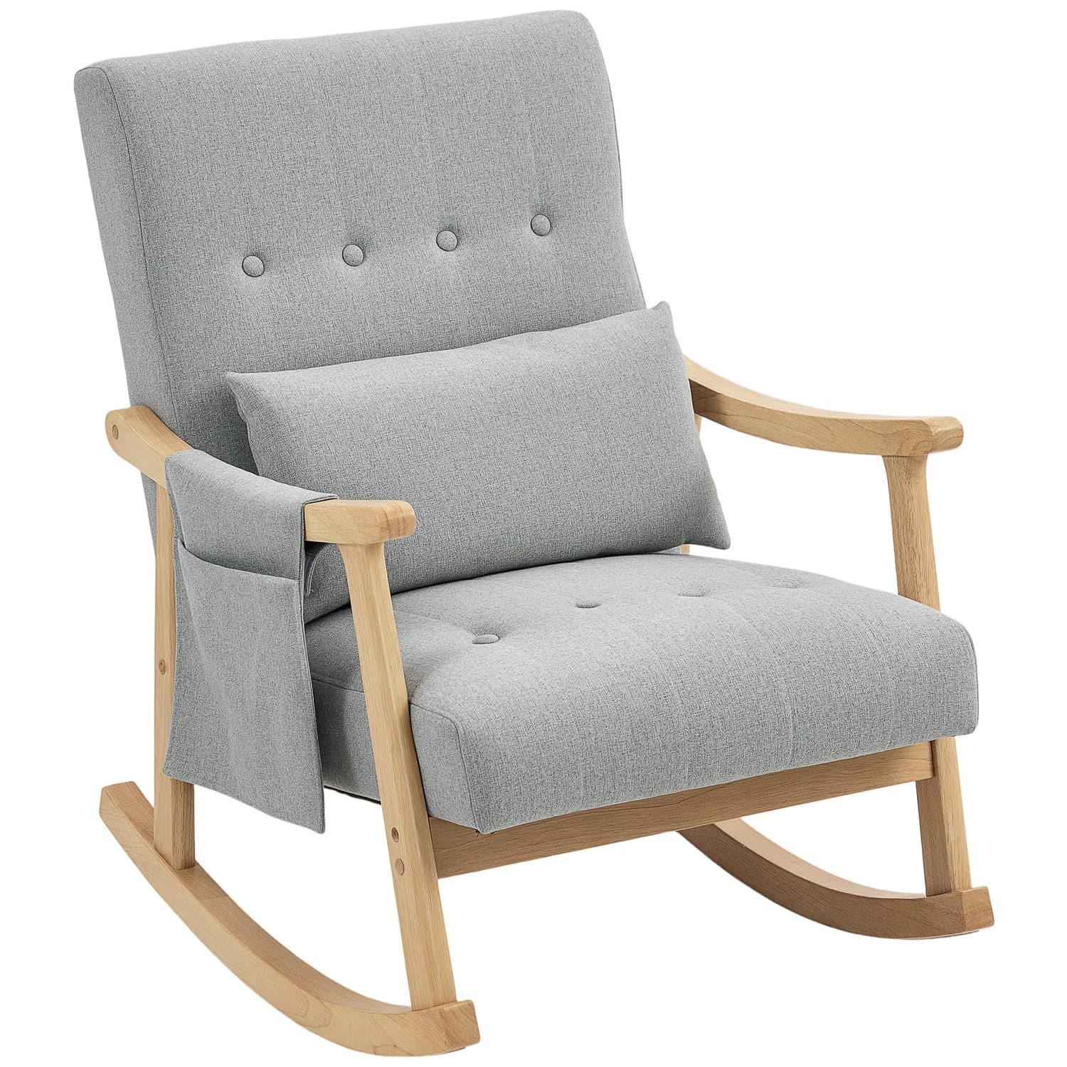 Relax Effortlessly in the Light Grey Rocking Accent Chair - Light Grey