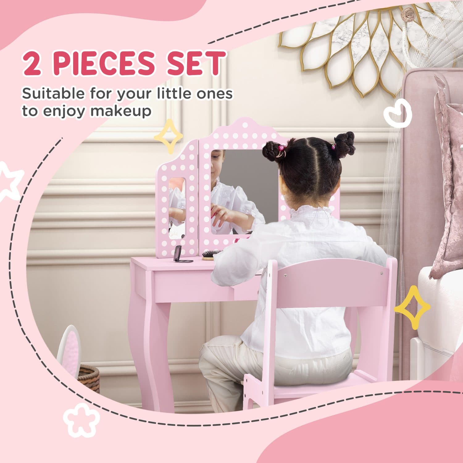 Pink Kids Dressing Table - image 3