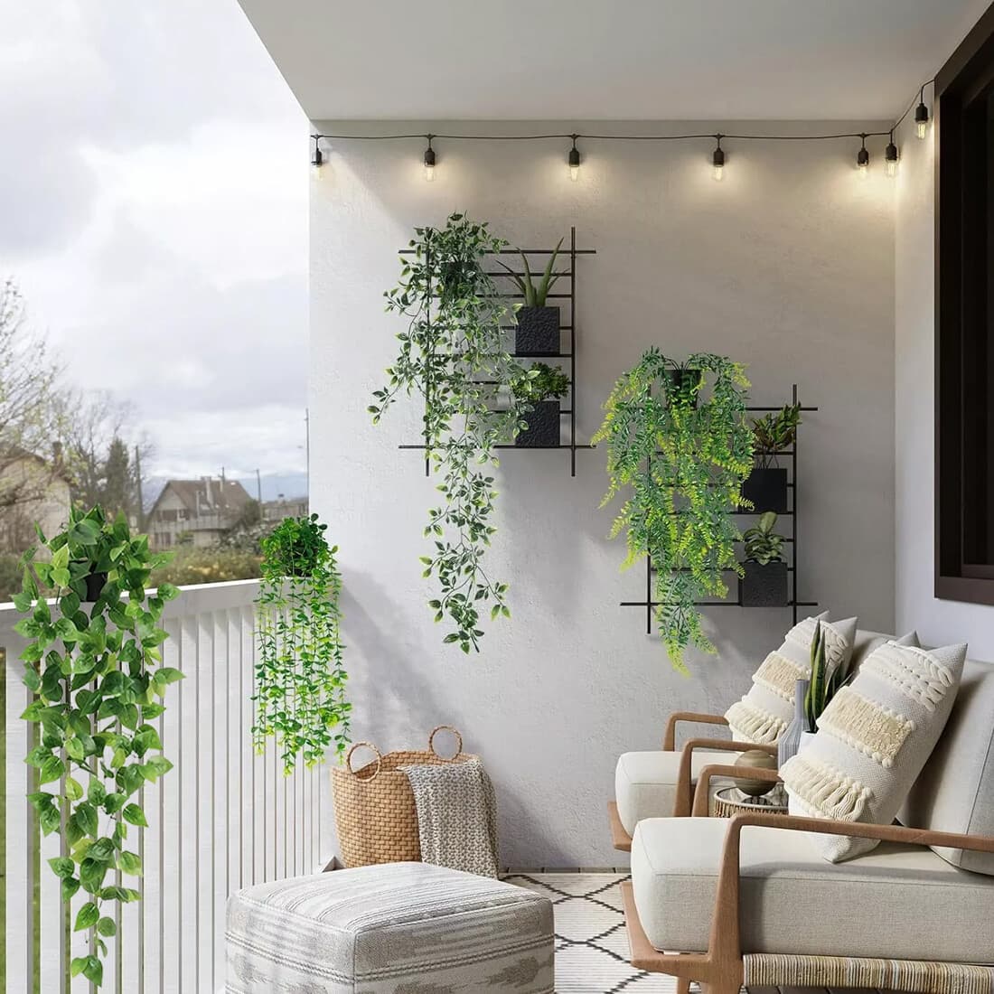 Four Trailing Faux Plants in Wall Pots for Easy Indoor Greenery - image 6