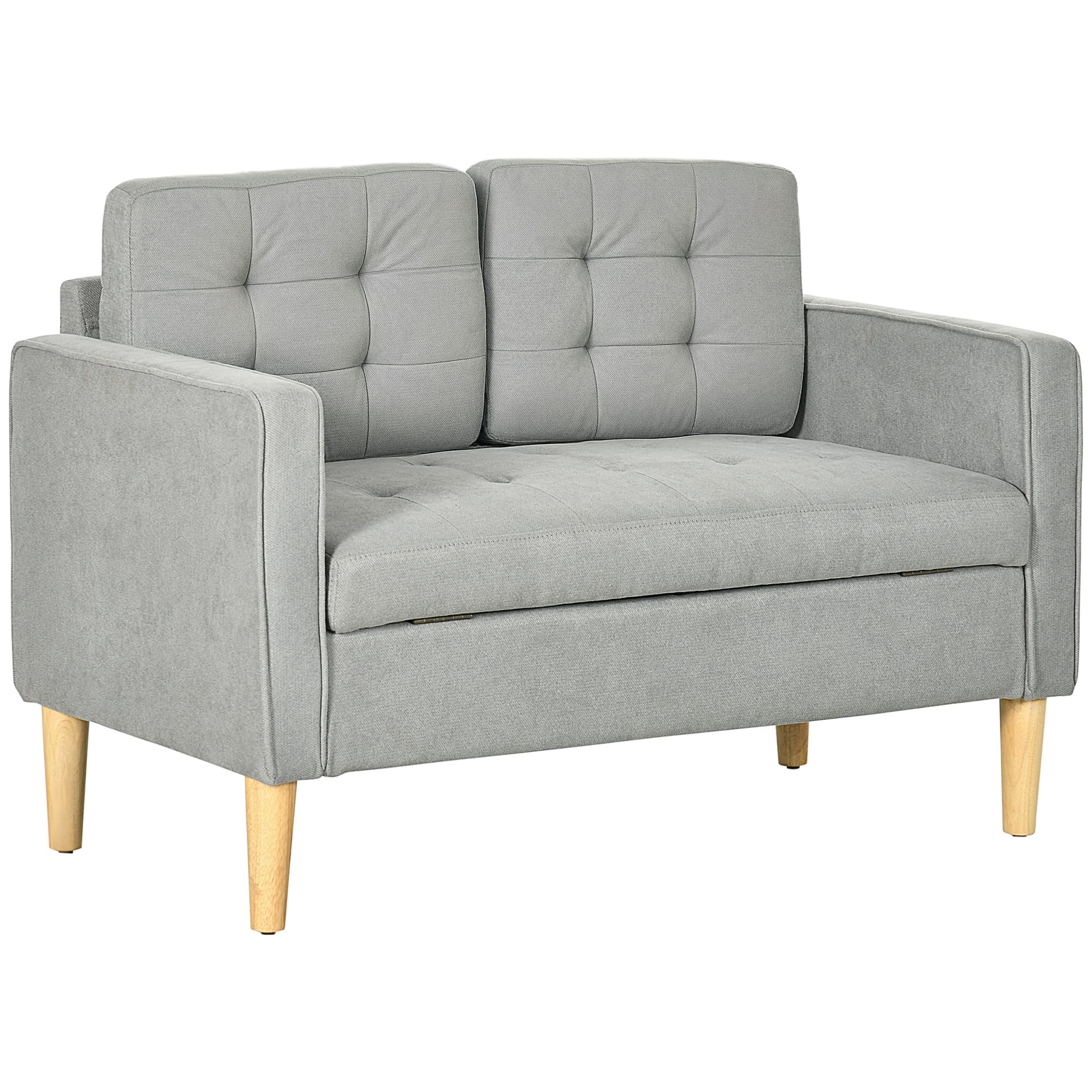 Light Grey 2 Seater Sofa with Clever Hidden Storage