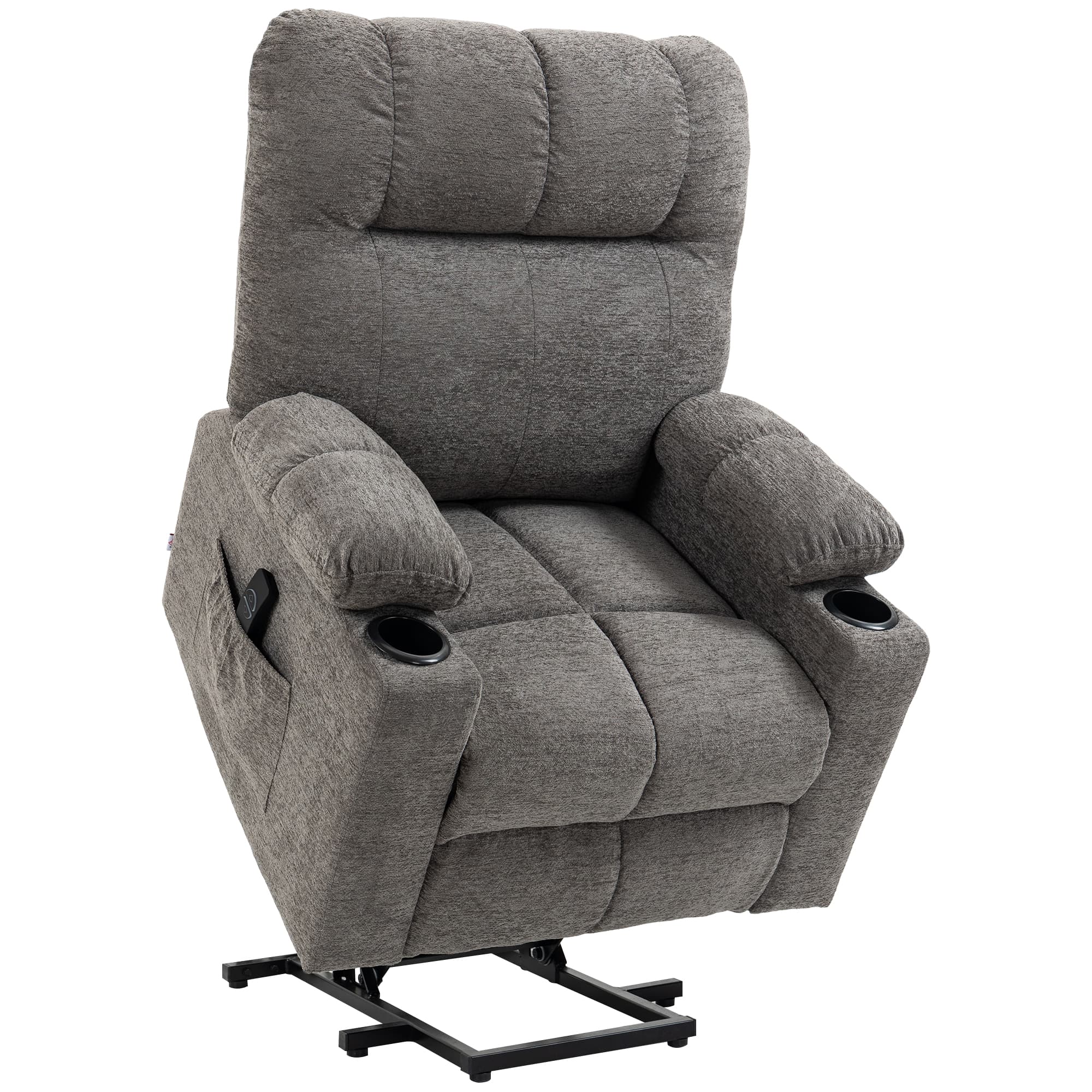 Grey Velvet Electric Riser Recliner