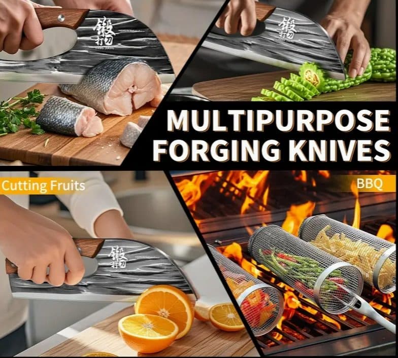 Heavy duty kitchen cleaver for meat, bones and prep - image 4