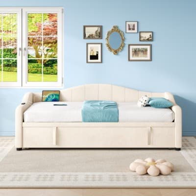 3-in-1 Velvet Sofa & Daybed - image 1