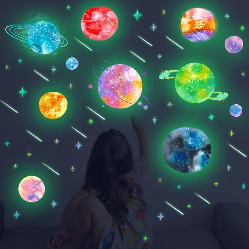 Glow in the Dark Planet and Star Wall Stickers - image 2