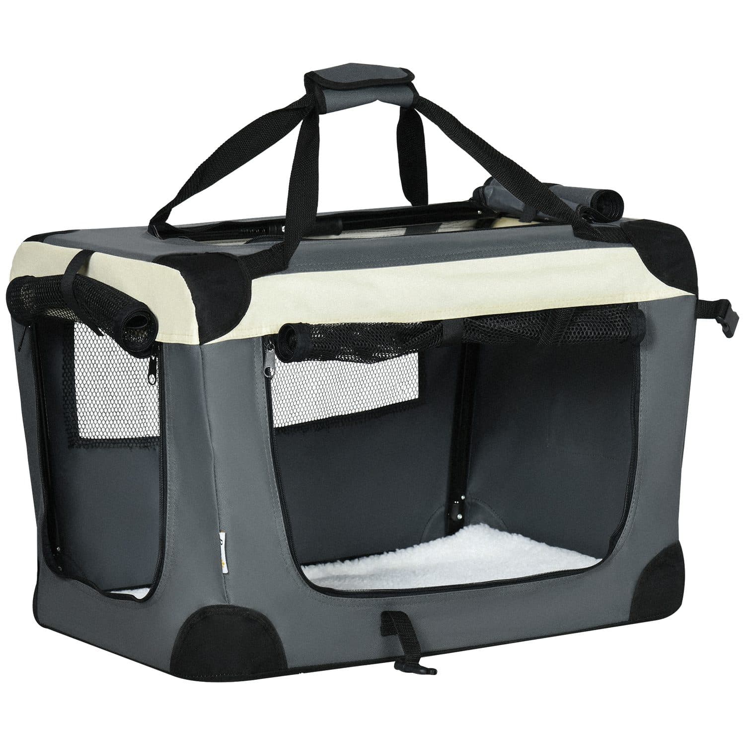 PawHut Foldable Pet Carrier for Cats and Miniature Dogs