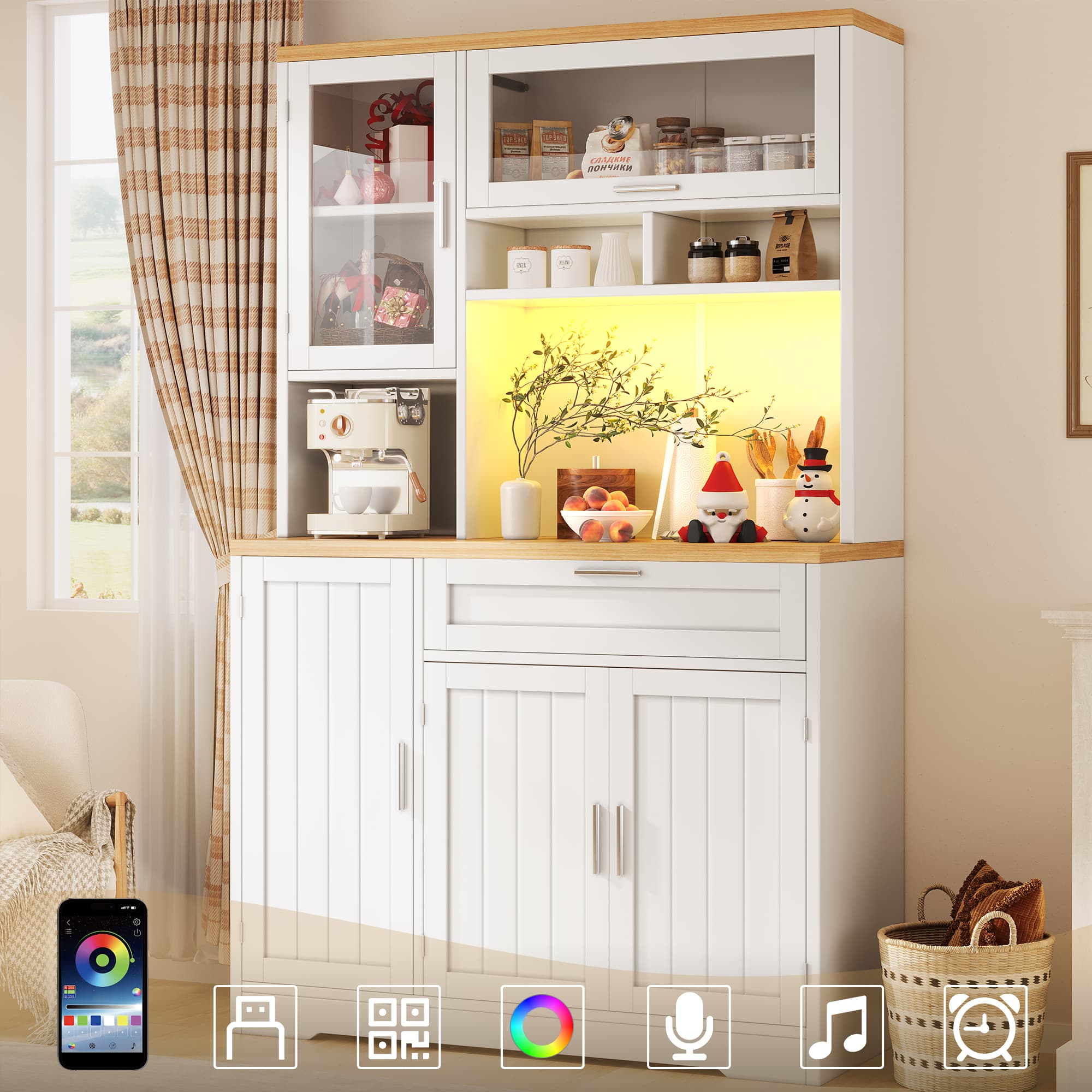 LED-Lit Display Cabinet - White