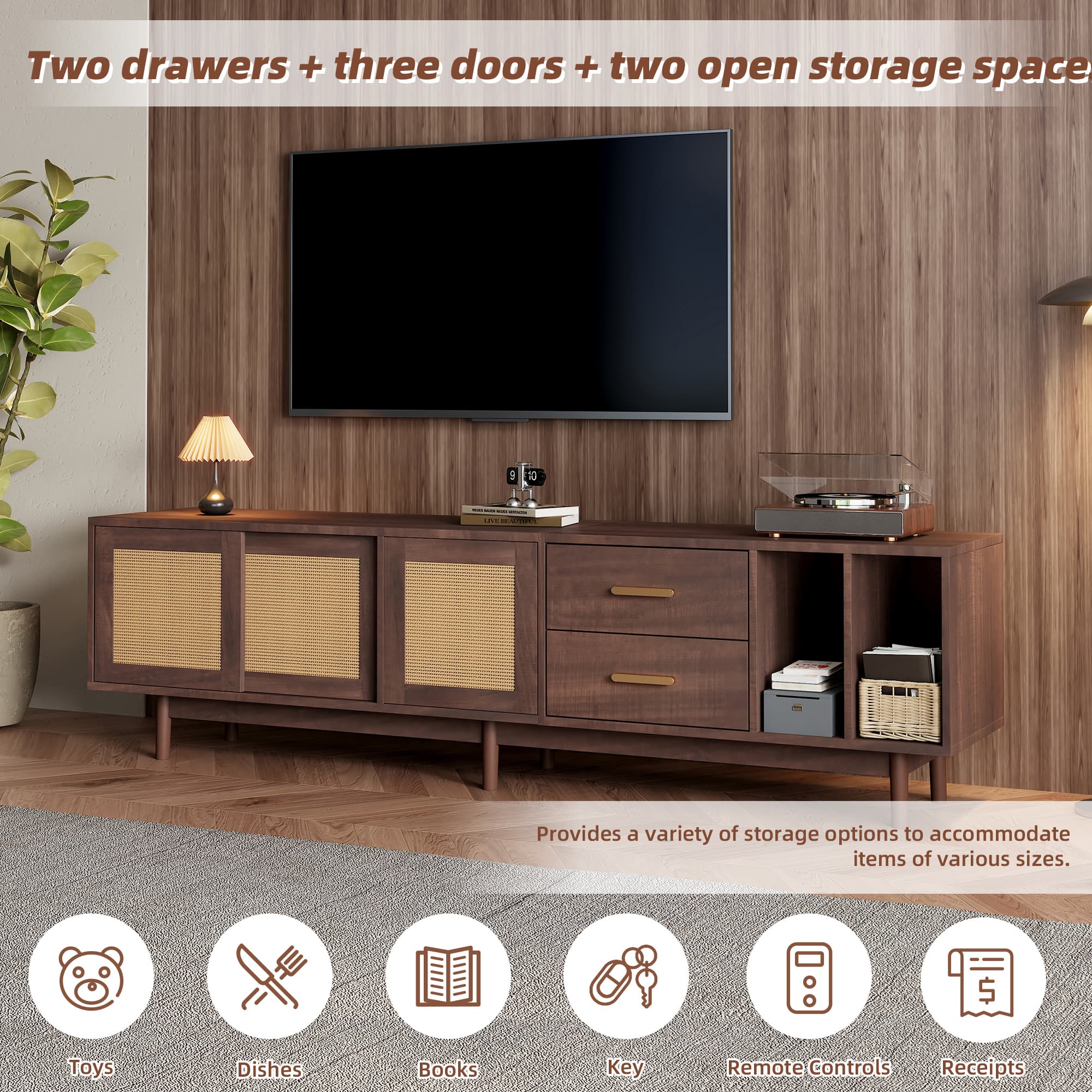 Rattan & Wood TV Console - image 2