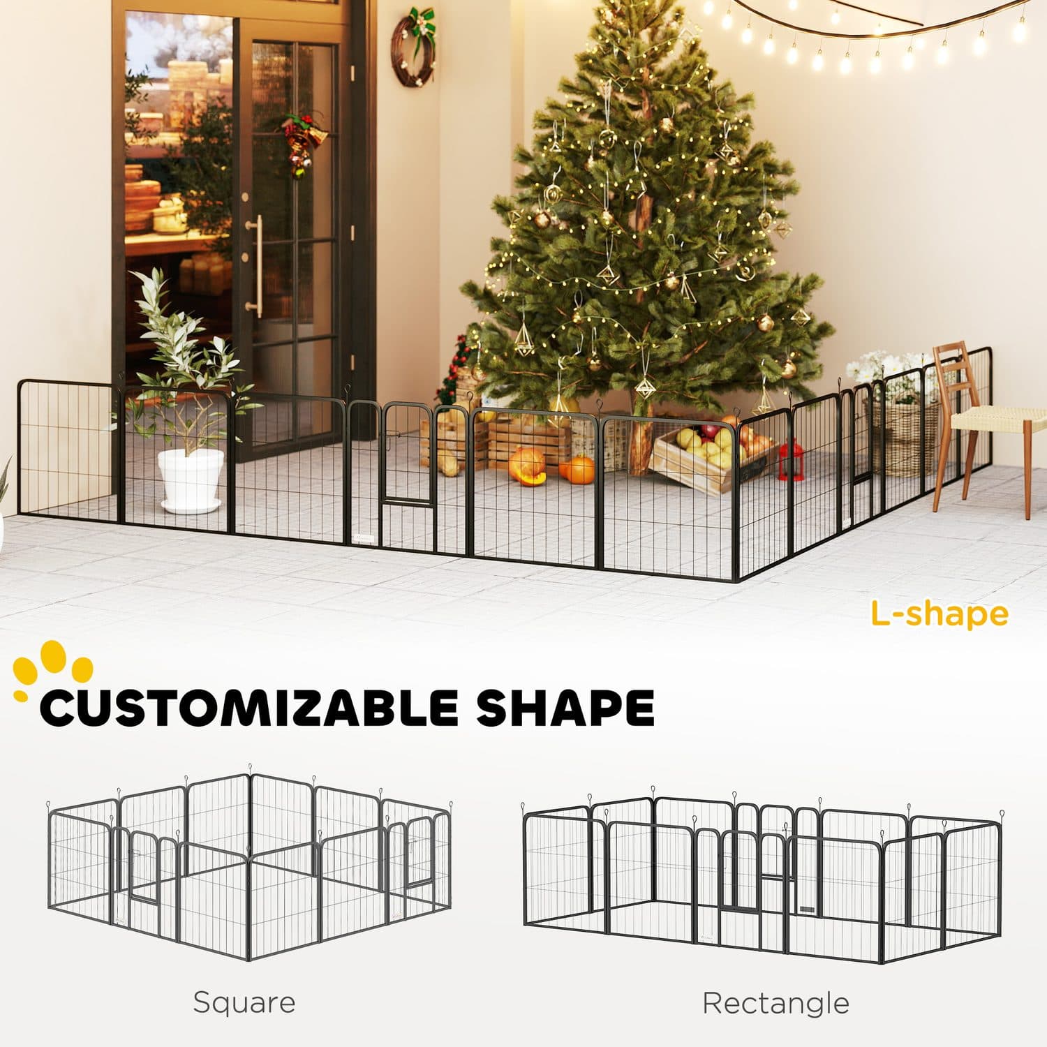 12-Panel Dog Playpen with Doors - 60cm High - image 3
