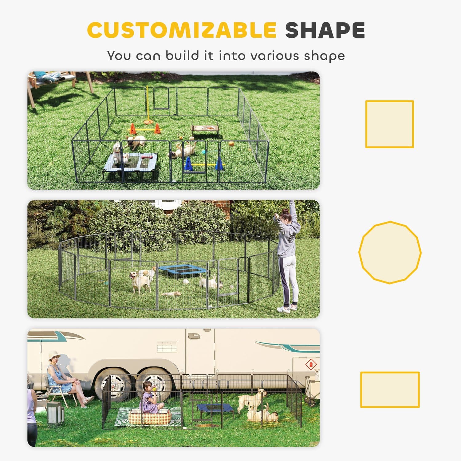 PawHut 16-Panel Puppy Playpen, Indoor and Outdoor Use - image 2
