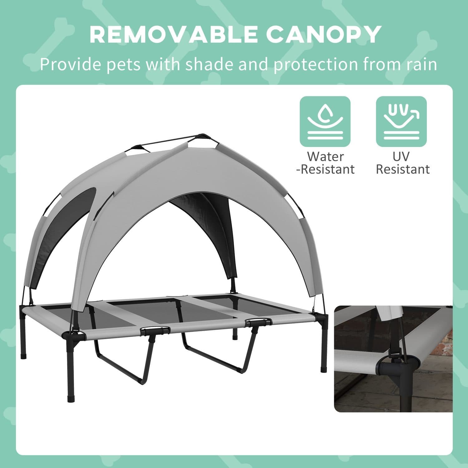 Elevated Dog Bed With Arch Canopy and Breathable Mesh for Large Dogs - image 1