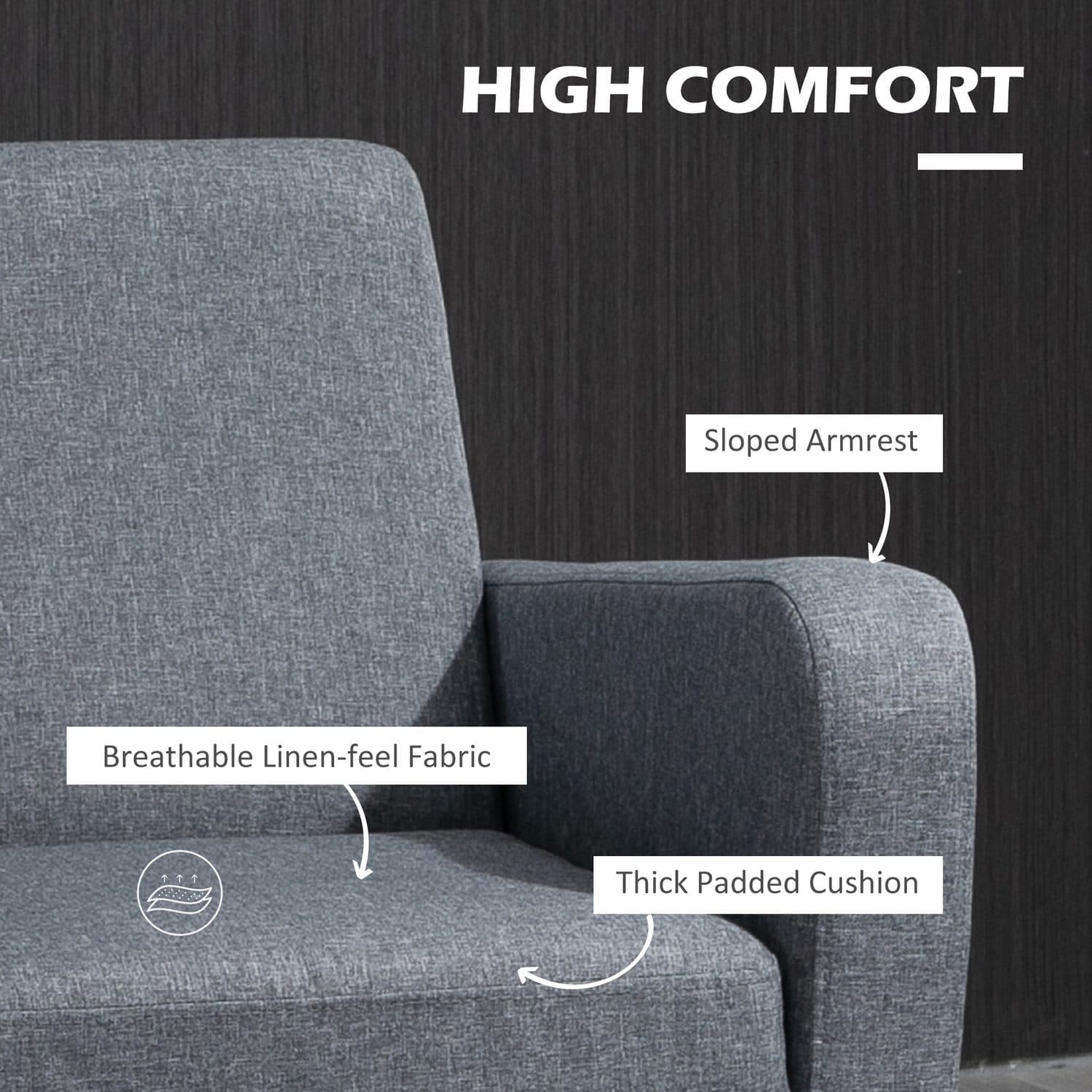 Modern Grey Linen-Feel Accent Chair - image 1