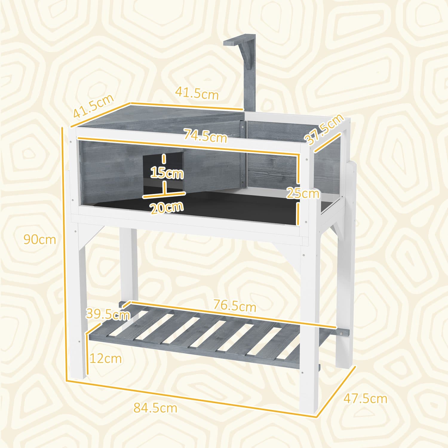 PawHut Wooden Tortoise House with Storage Shelf - image 4