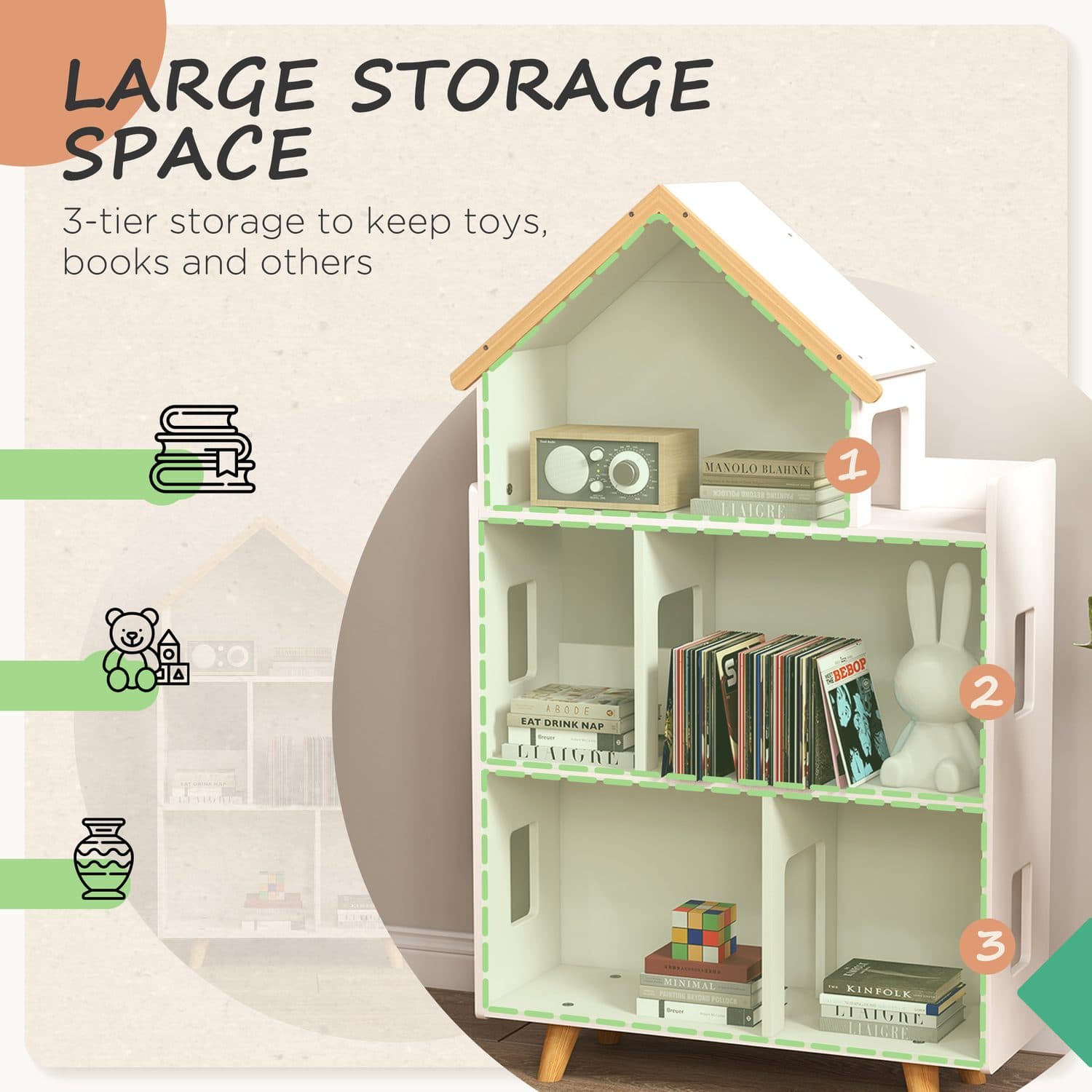ZONEKIZ 3-Tier Bookcase - image 1
