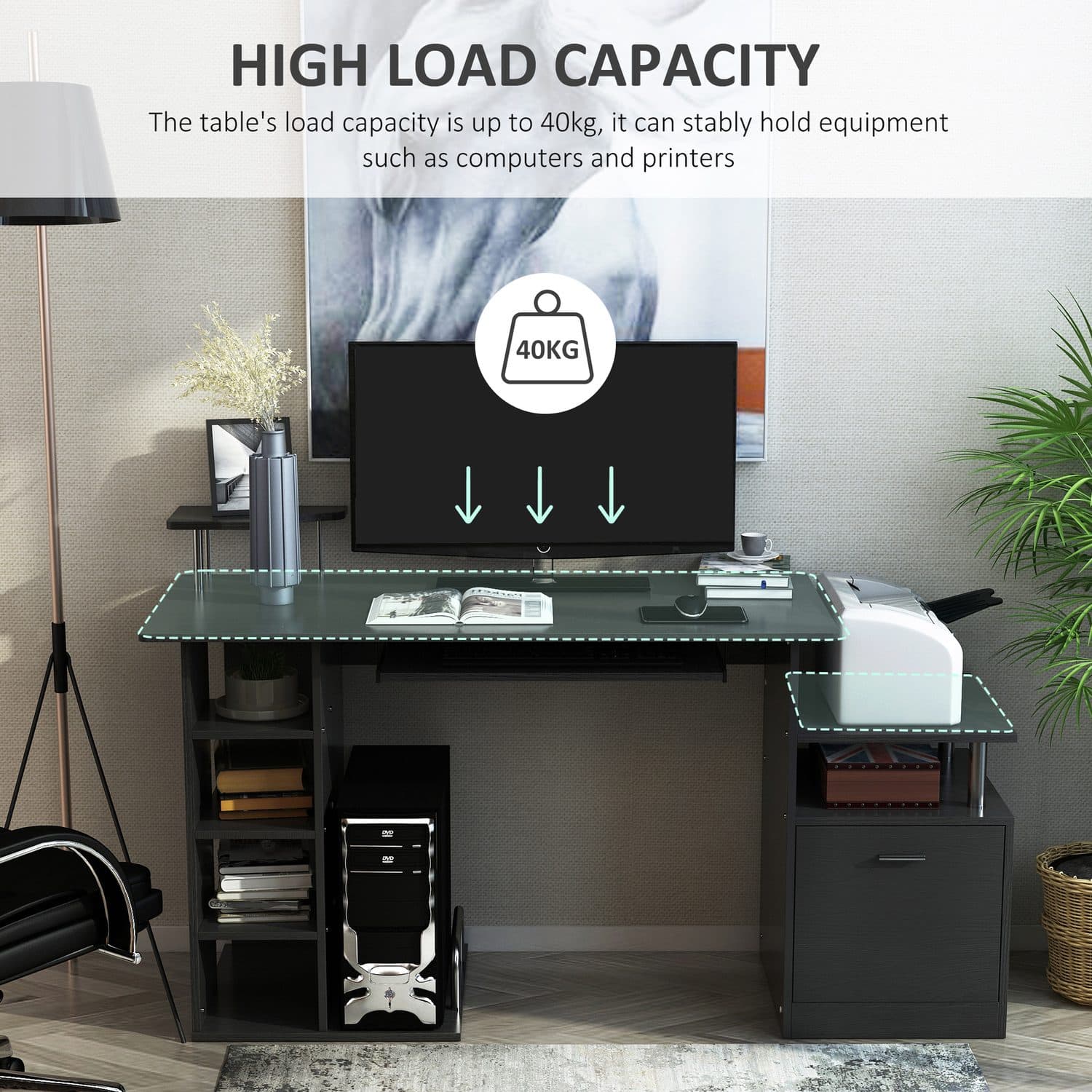 Black Home Office Desk - image 2