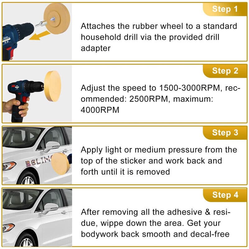 Remove stickers with 88 mm rubber eraser wheels - image 7