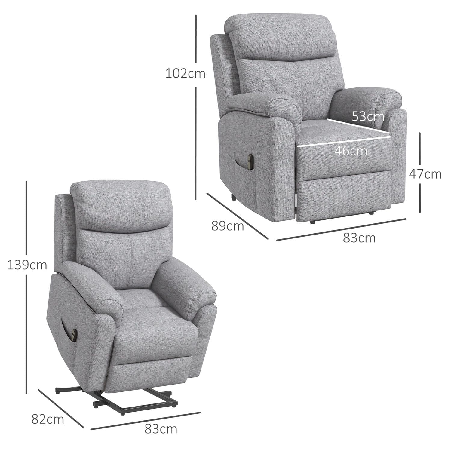 Grey Electric Riser Recliner Chair - image 4