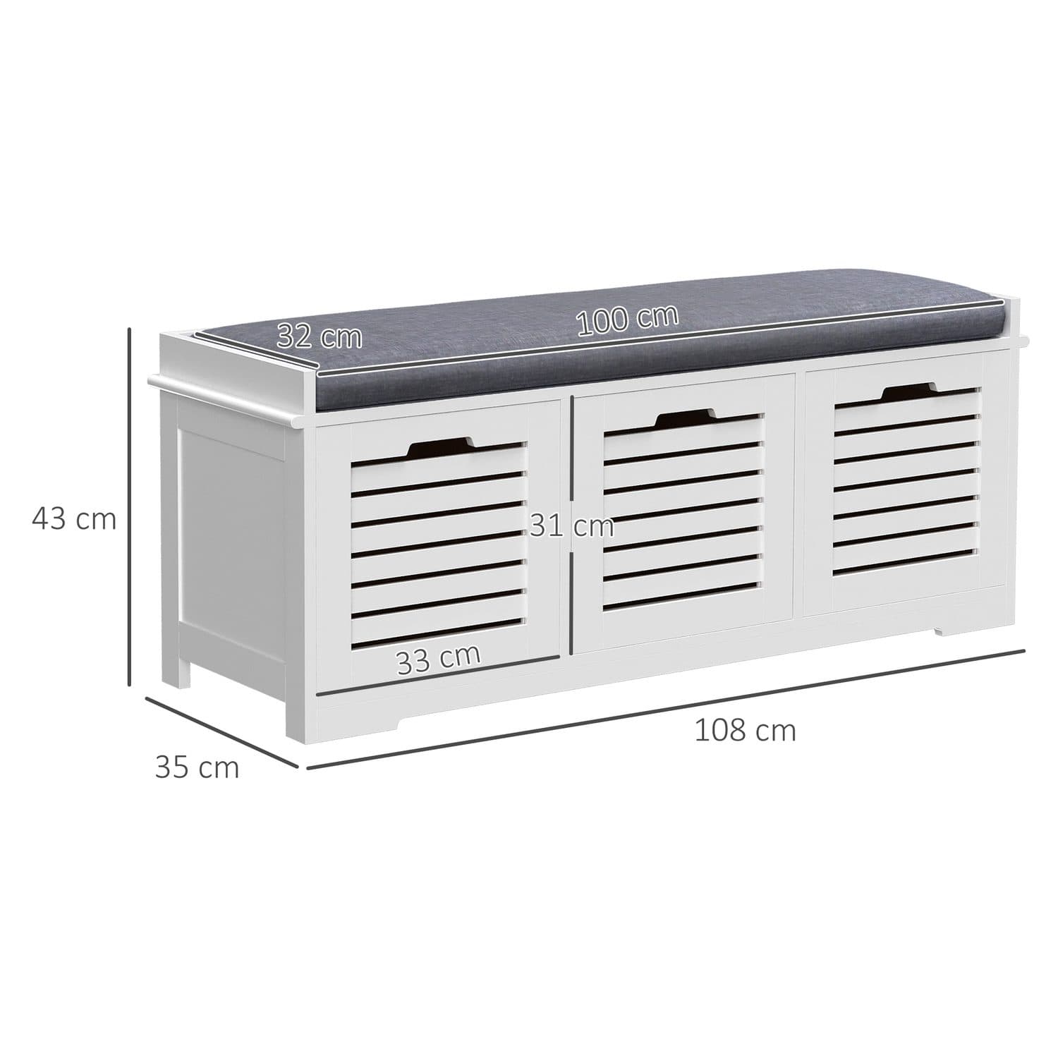 White Shoe Storage Bench - image 1