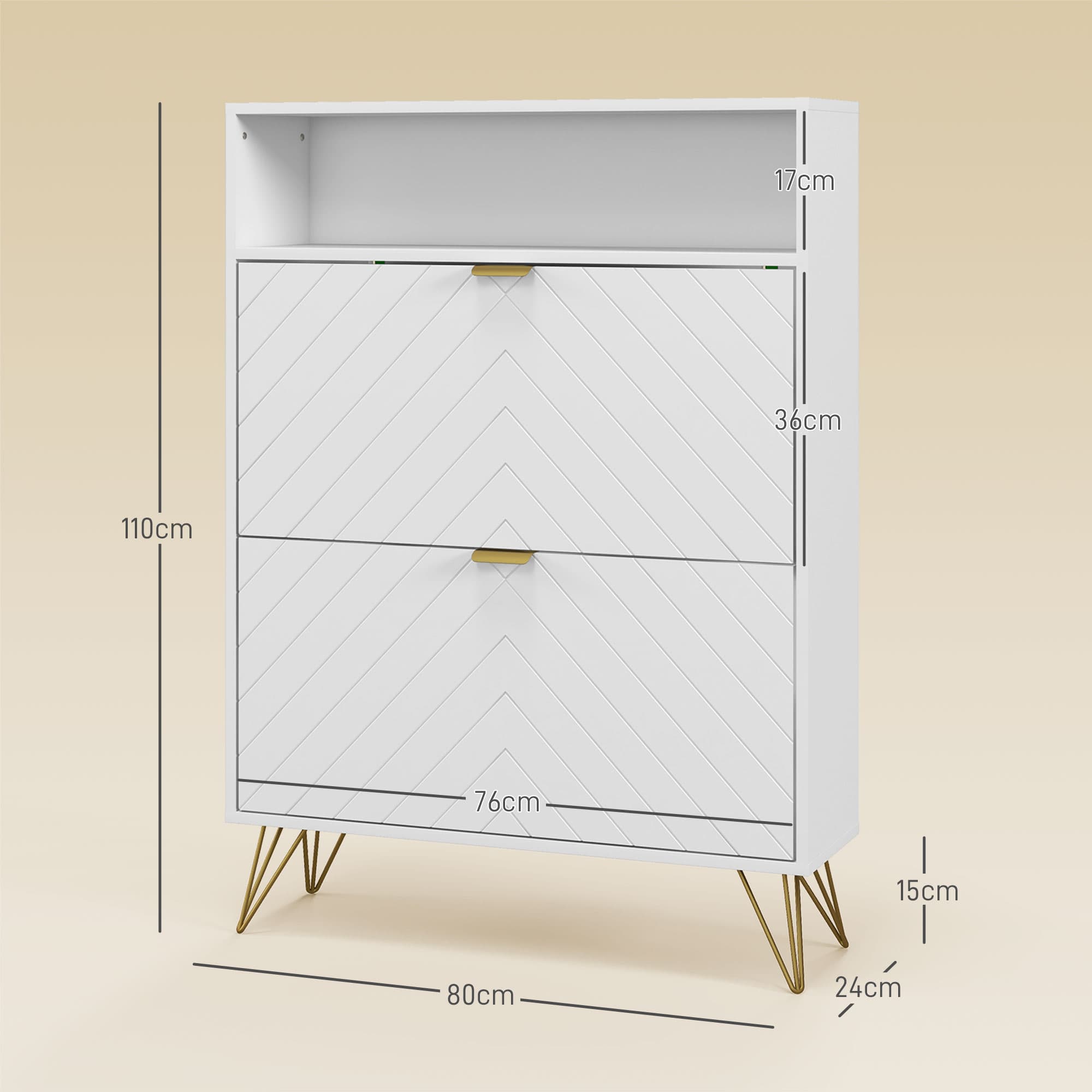 White & Gold Shoe Cabinet - image 5