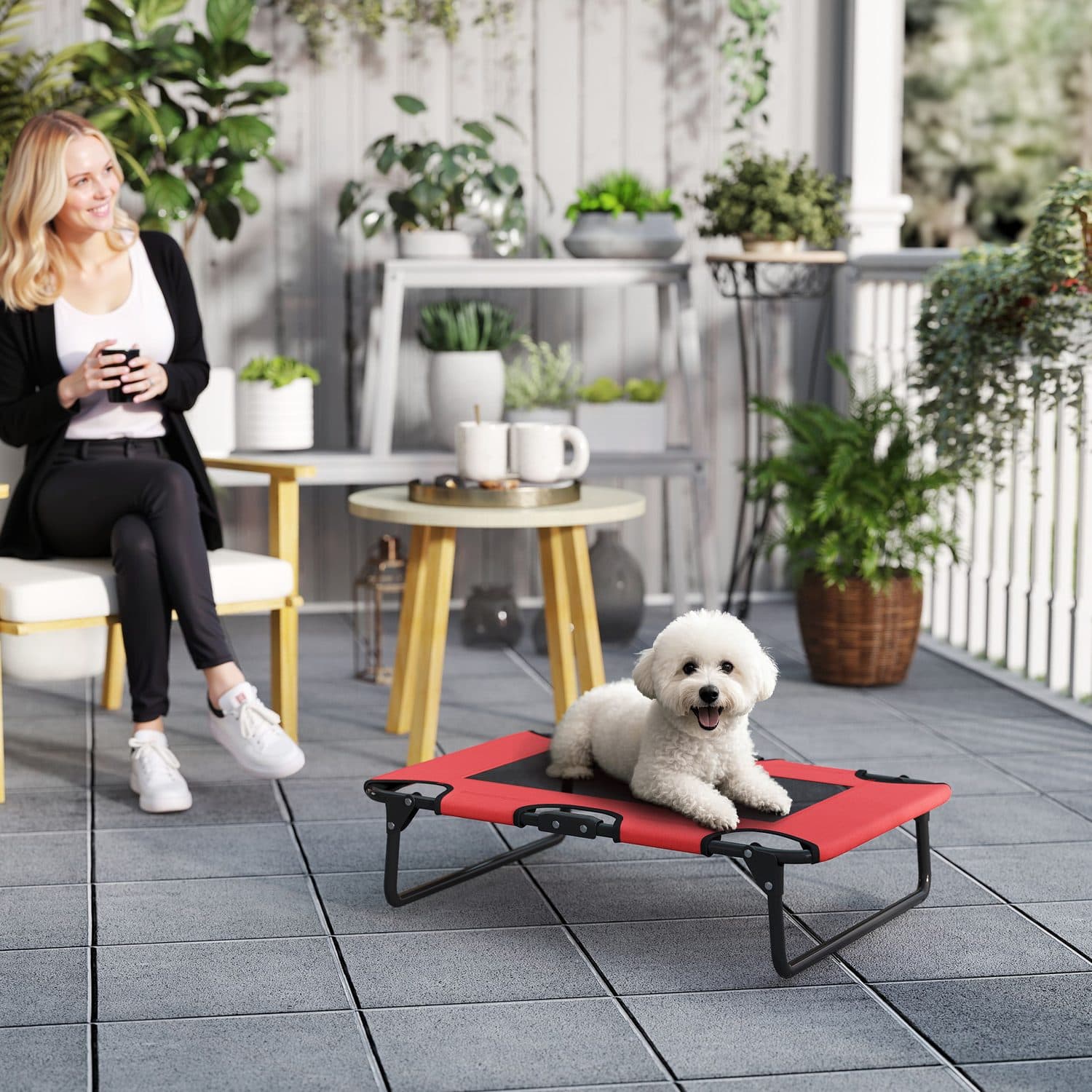 PawHut Elevated Pet Cot for Small and Medium Dogs - image 2
