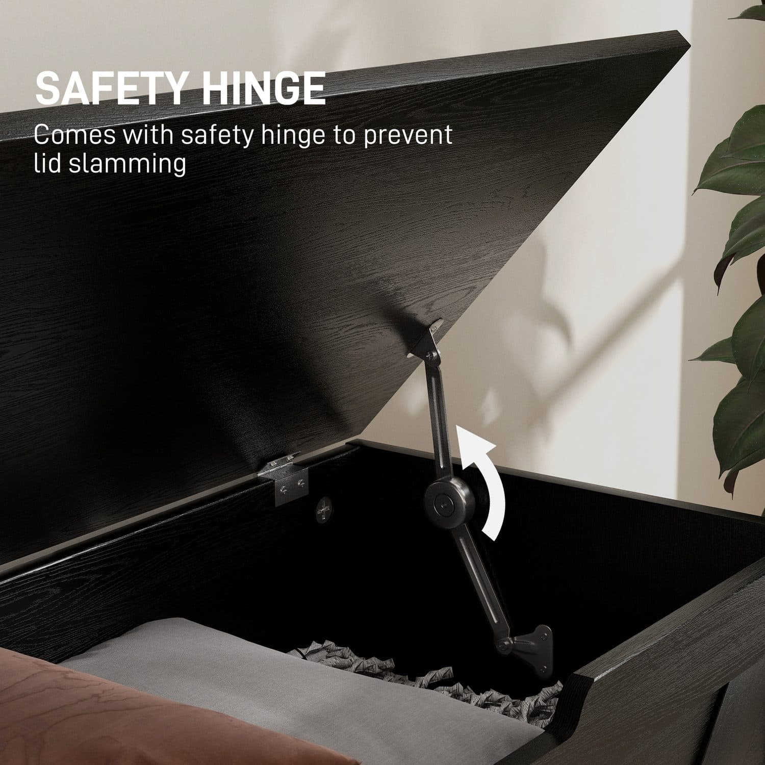 100L Black Storage Trunk & Seat - image 5