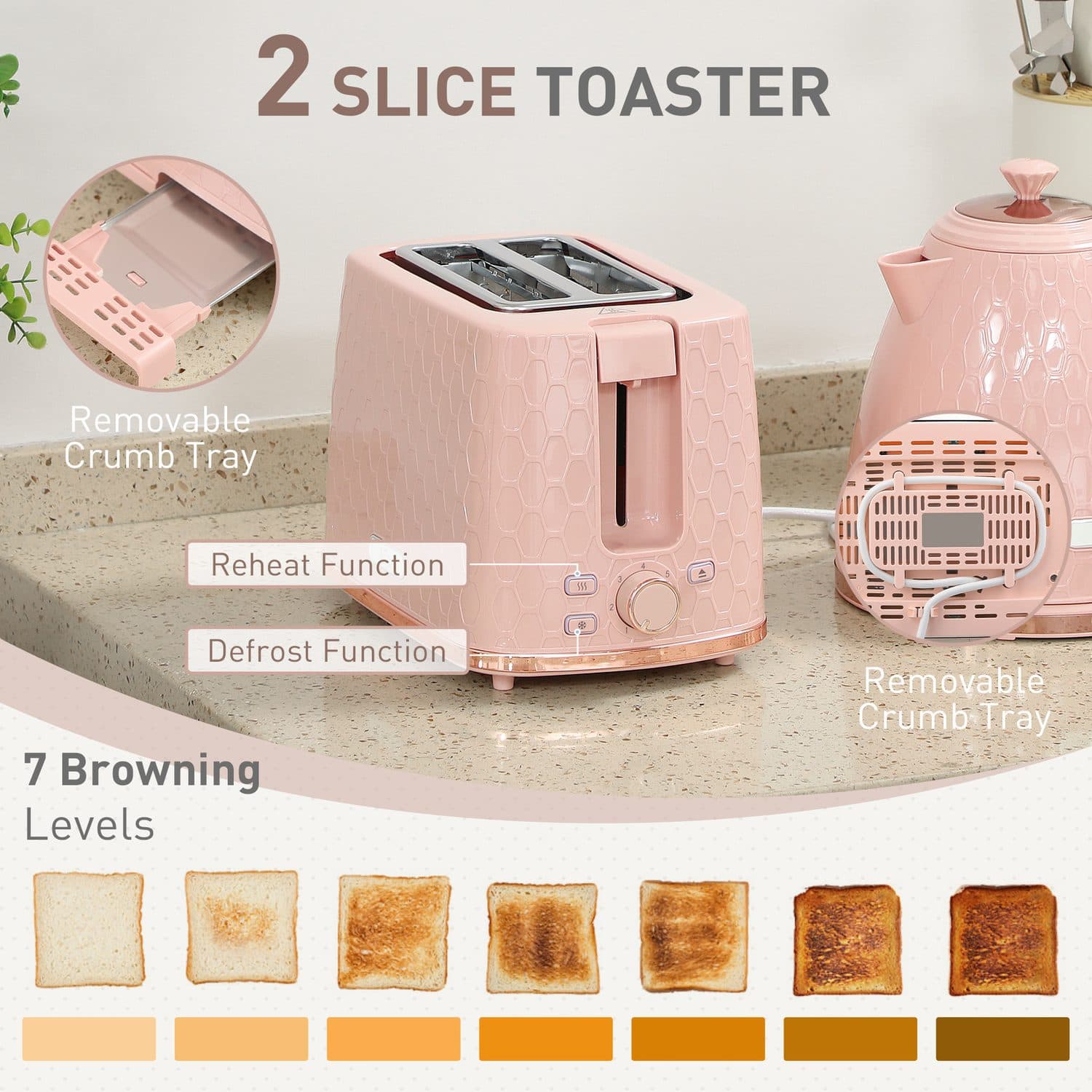 A matching blush pink kitchen duo with a honeycomb finish - image 1