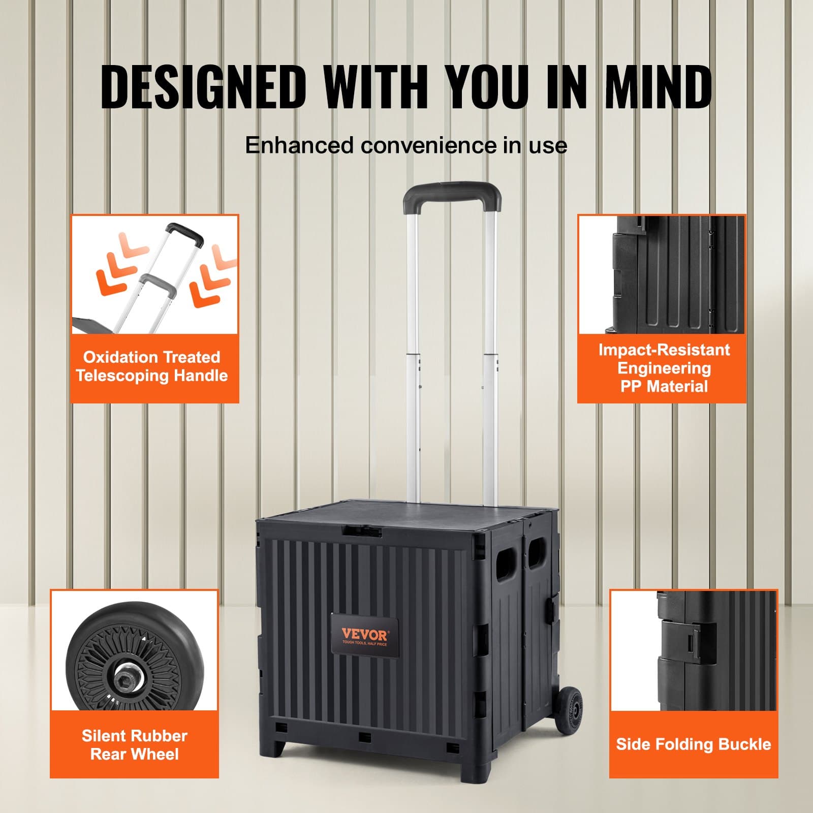 Folding Utility Cart with Telescopic Handle - image 2