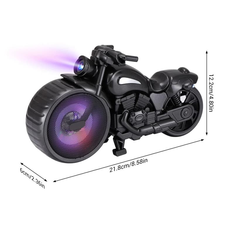 Vintage Motorcycle Bluetooth Speaker with LED & FM Radio - image 3