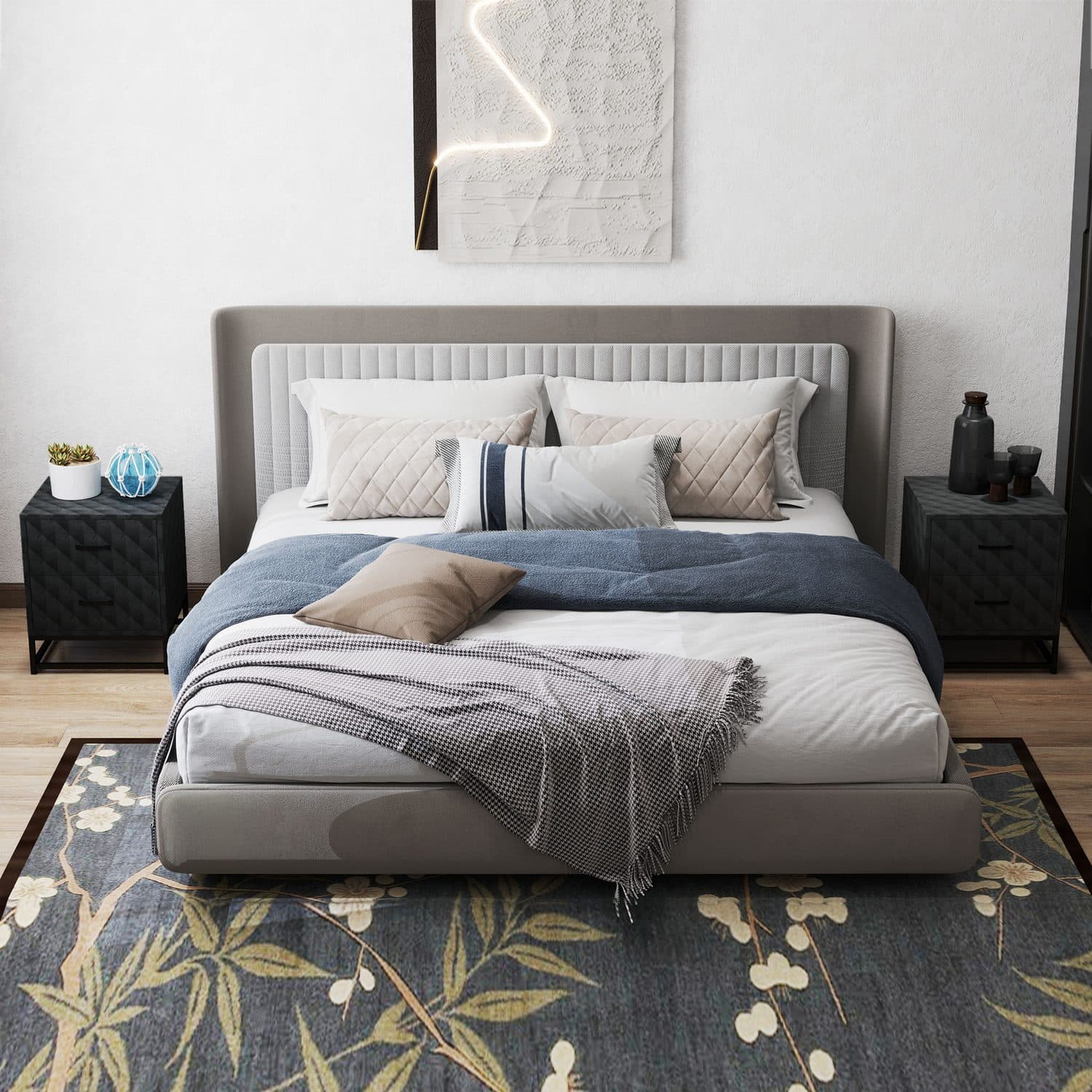 Modern Black Bedside Tables - image 1