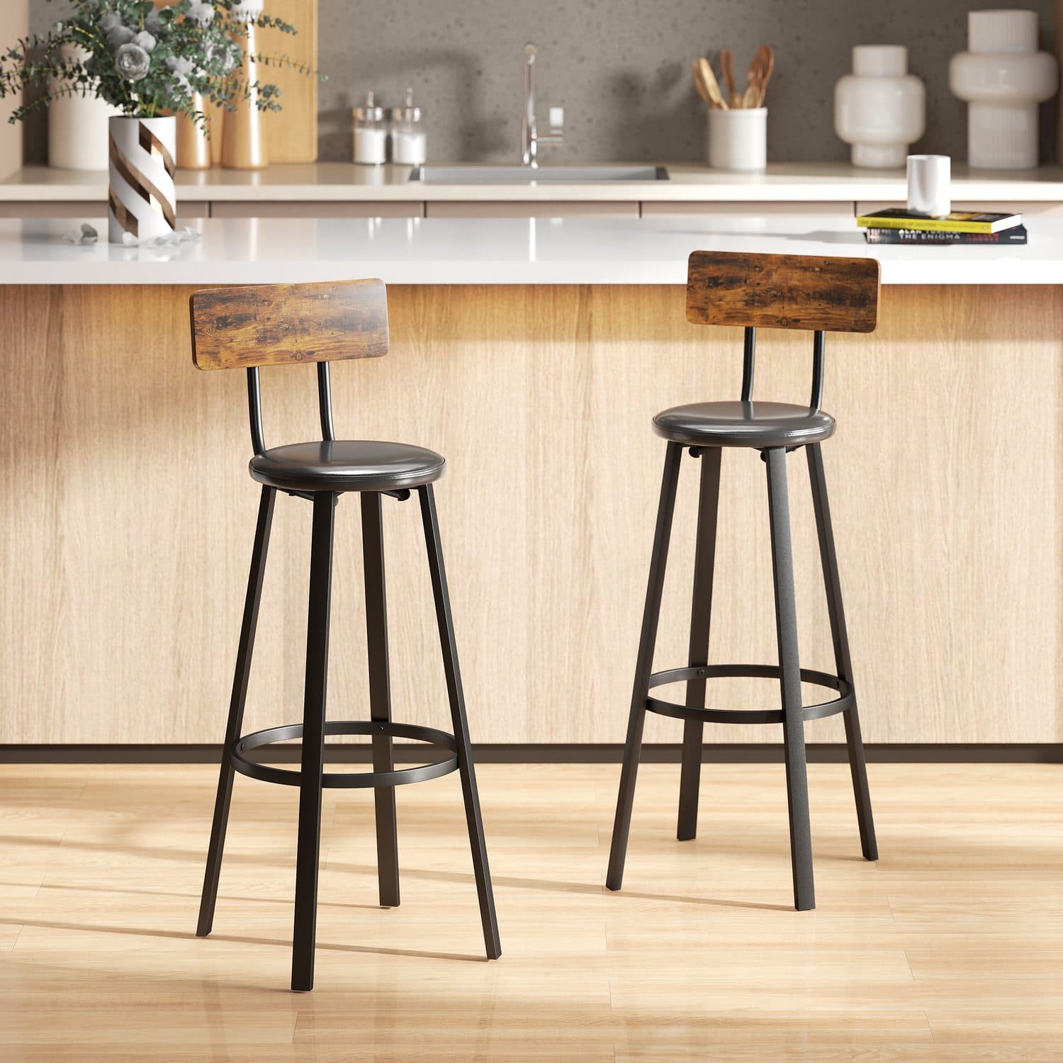 Rustic Industrial Bar Stools - image 1