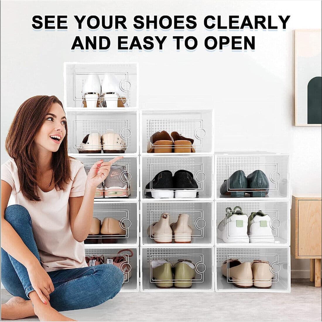Transparent Stackable Shoe Boxes for Organised Footwear - image 3