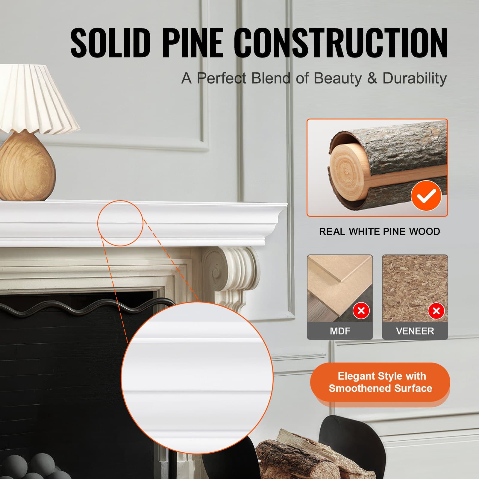 White Mantel Shelf - image 2