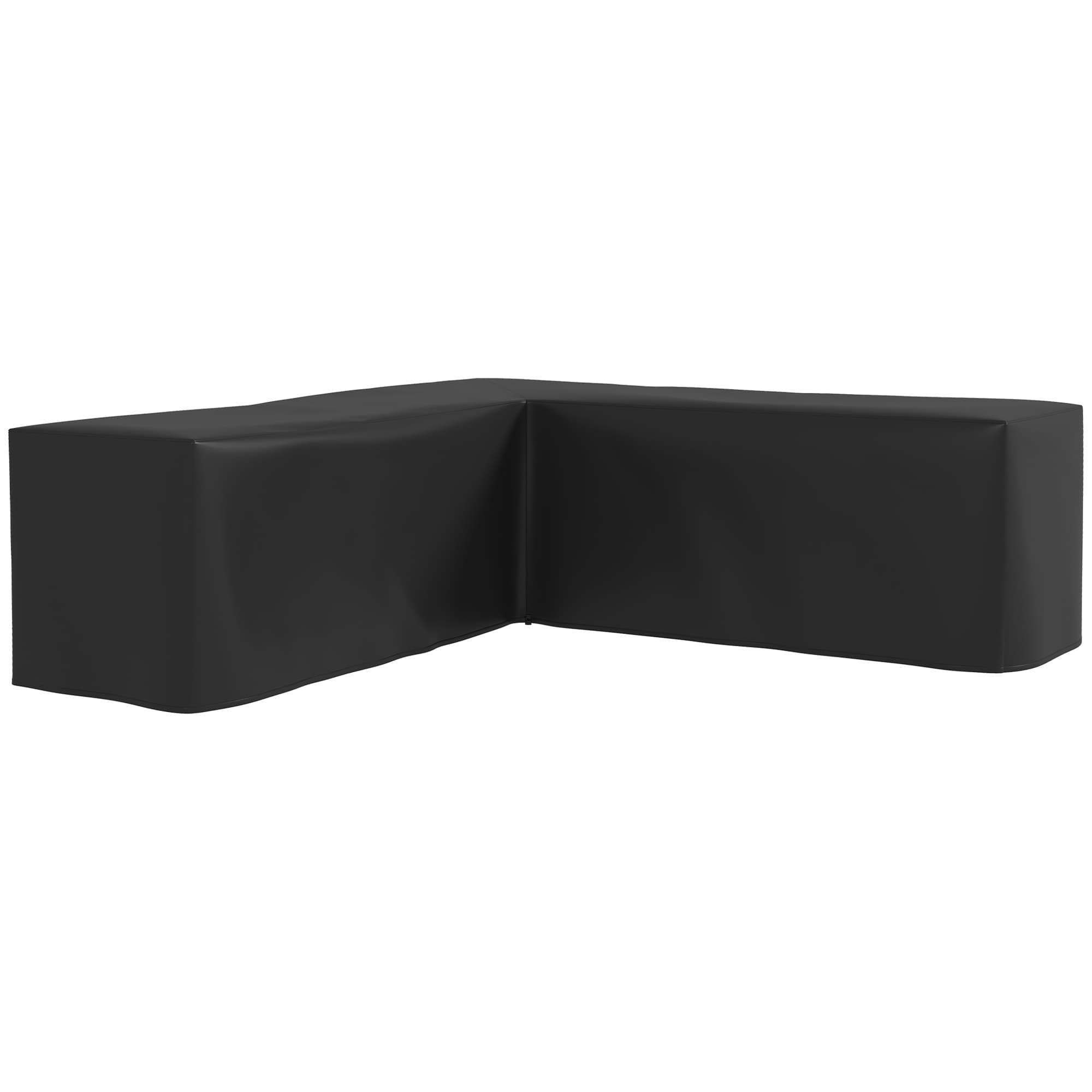 L-Shaped Garden Furniture Cover for Corner Sofa Sets - Black