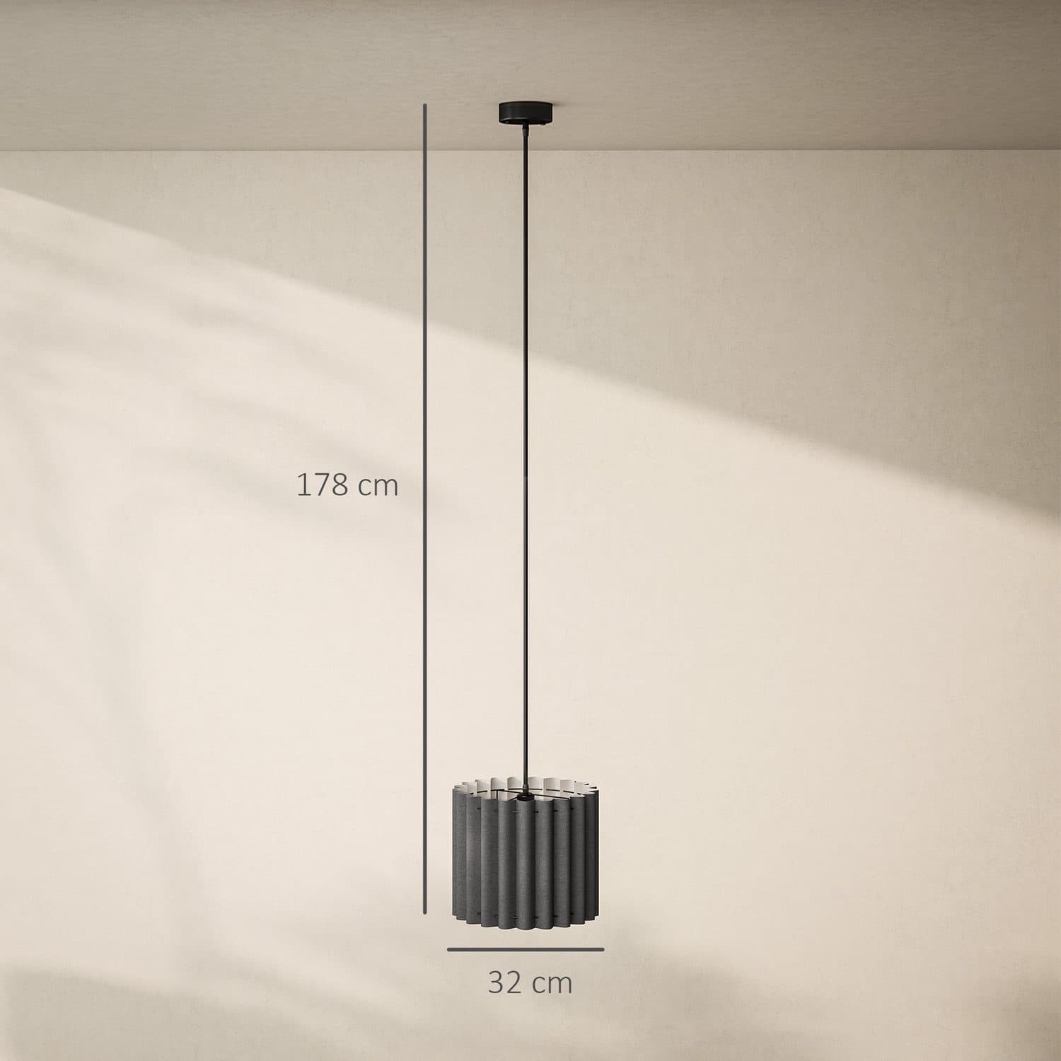 Black Linen Pendant Light for Soft Room Lighting - image 2