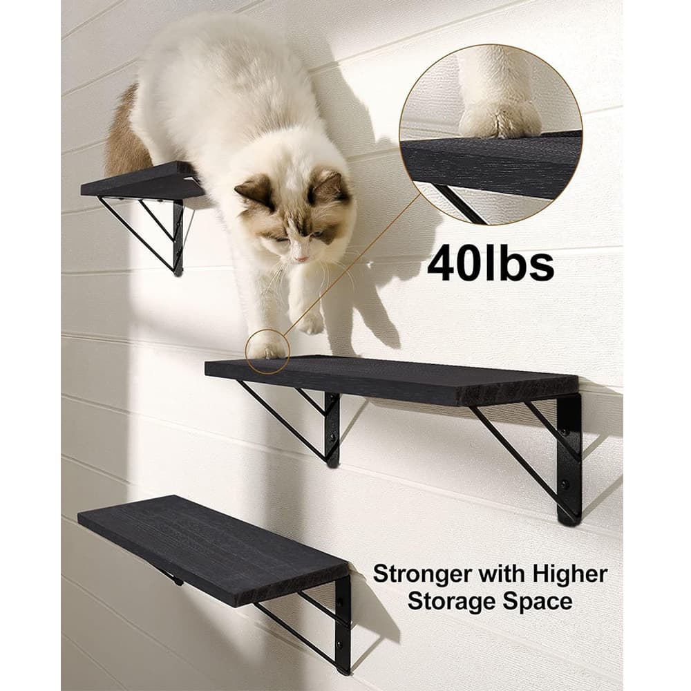 Three Rustic Floating Shelves in Warm Brown for Living Rooms and Bedrooms - image 2