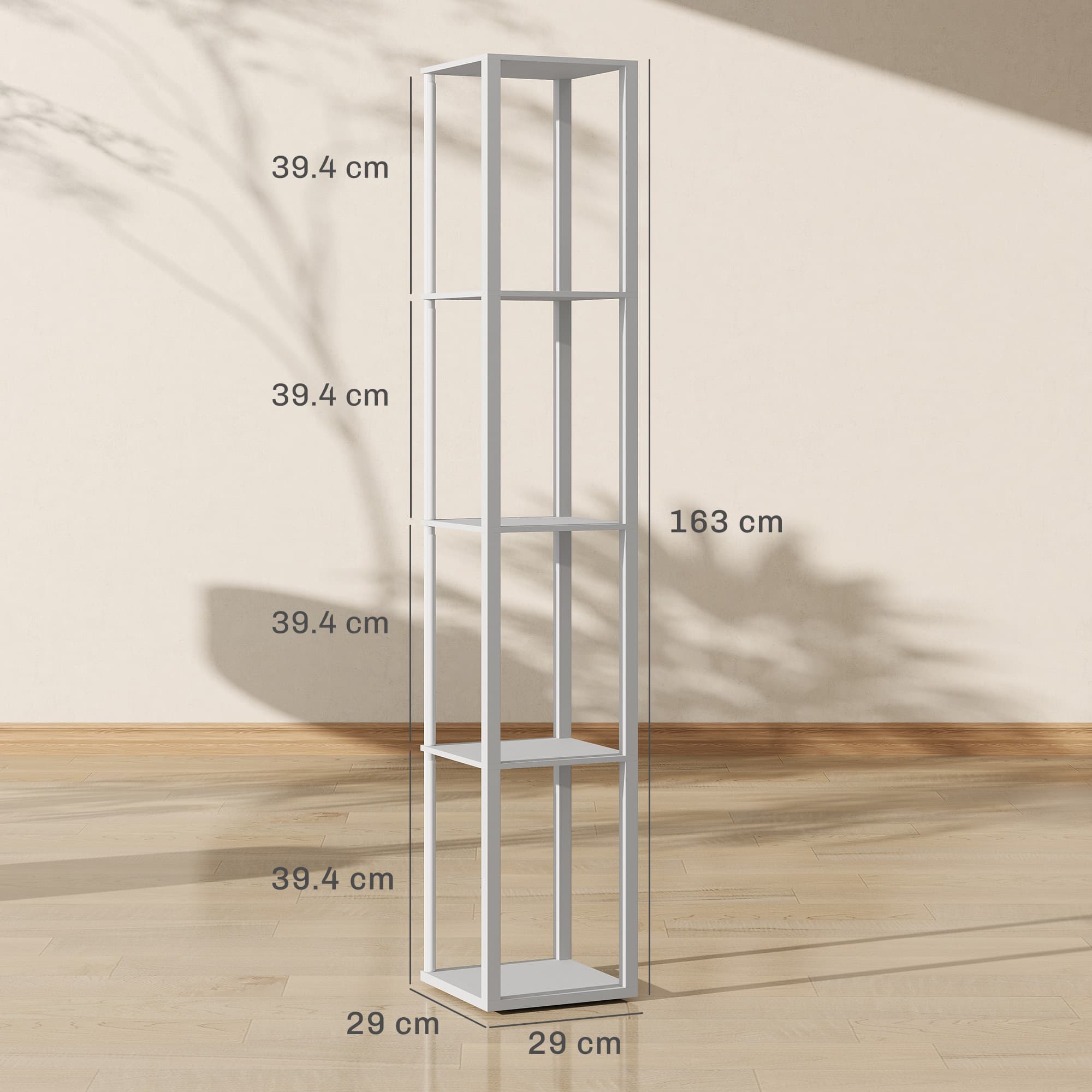 Slim Grey Floor Lamp with Shelves and RGB Mood Lighting - image 5