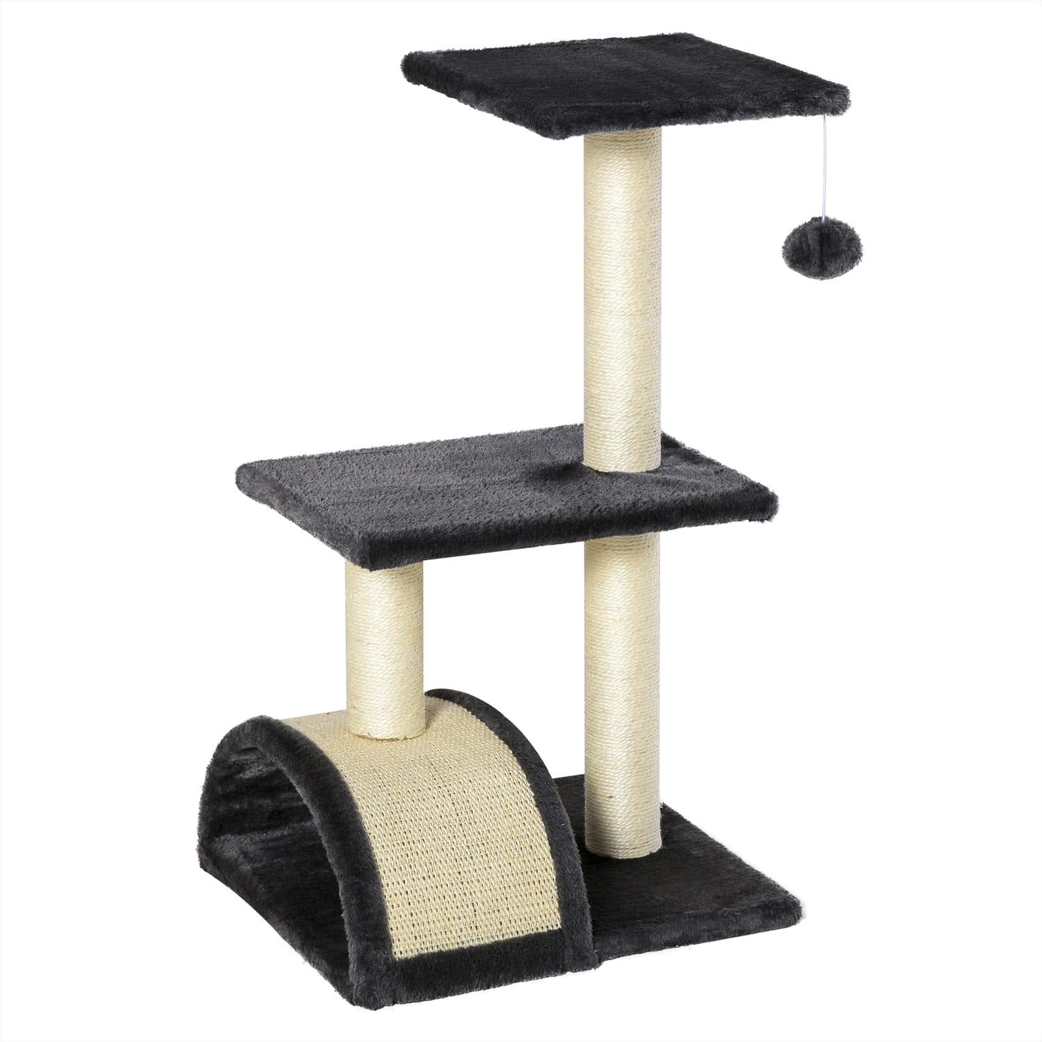 Compact Cat Tree with Scratching Post and Perches