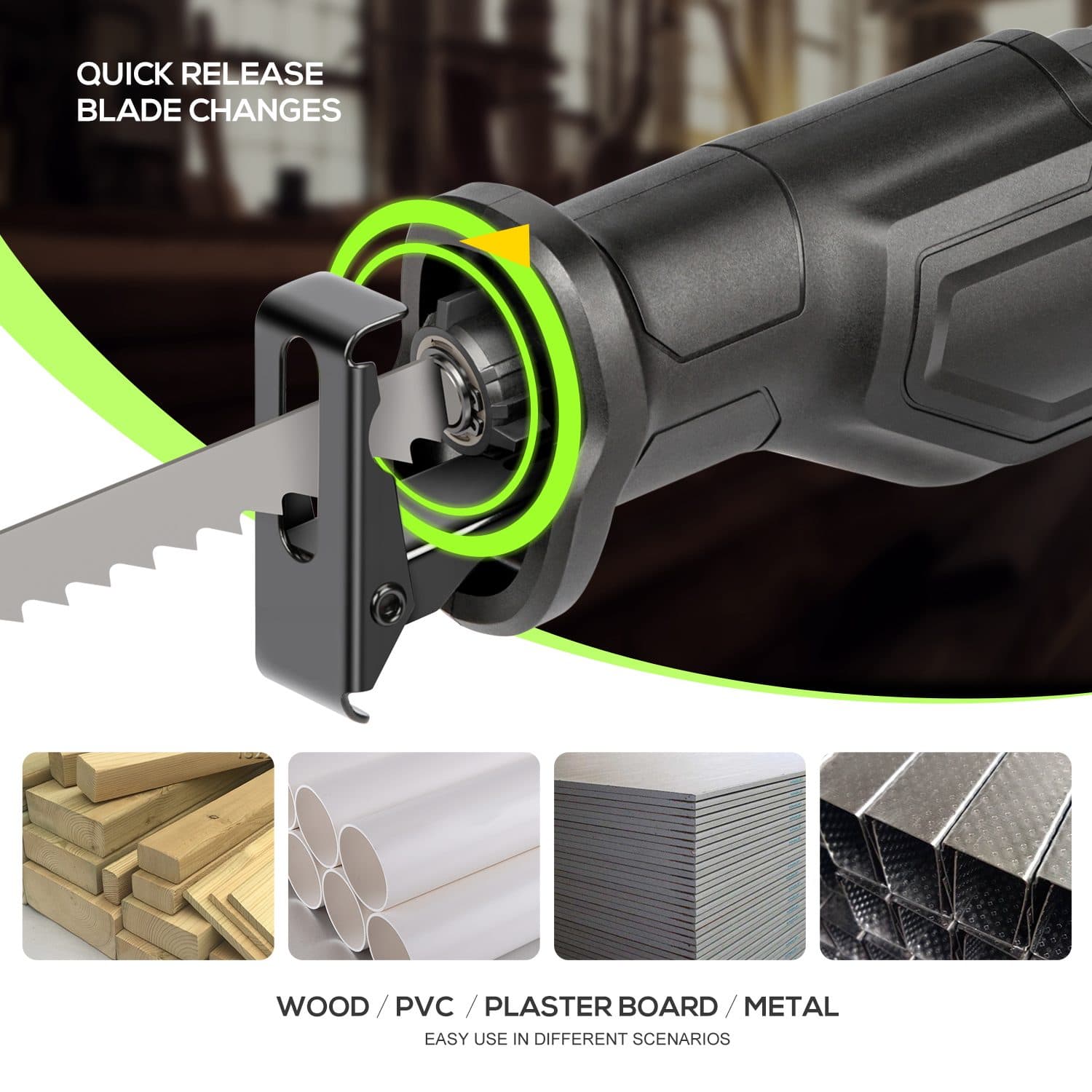 710W Reciprocating Saw for Wood, Metal and PVC Cuts - image 6