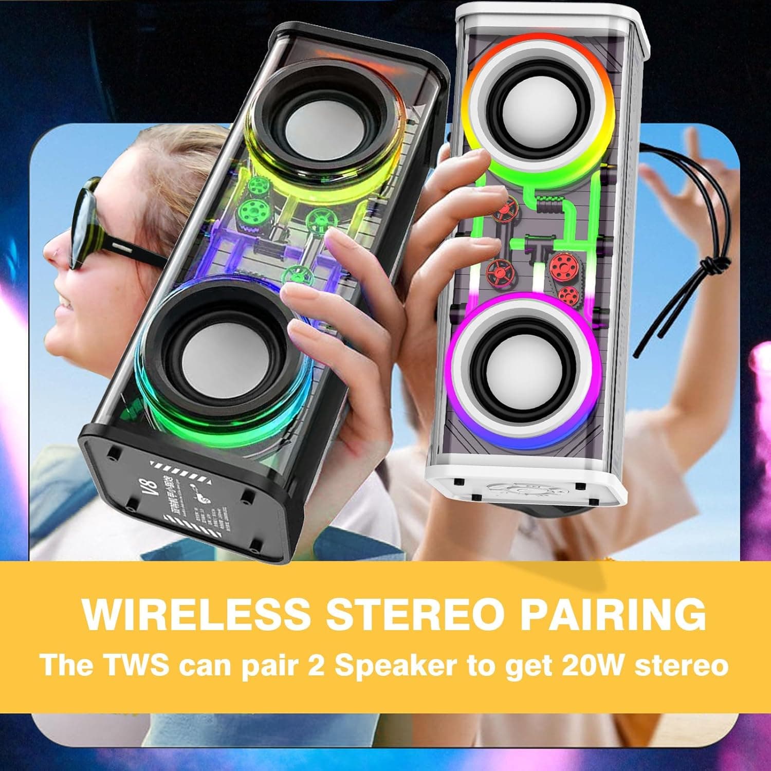 Transparent LED Bluetooth Speaker for Music and Mood - image 1