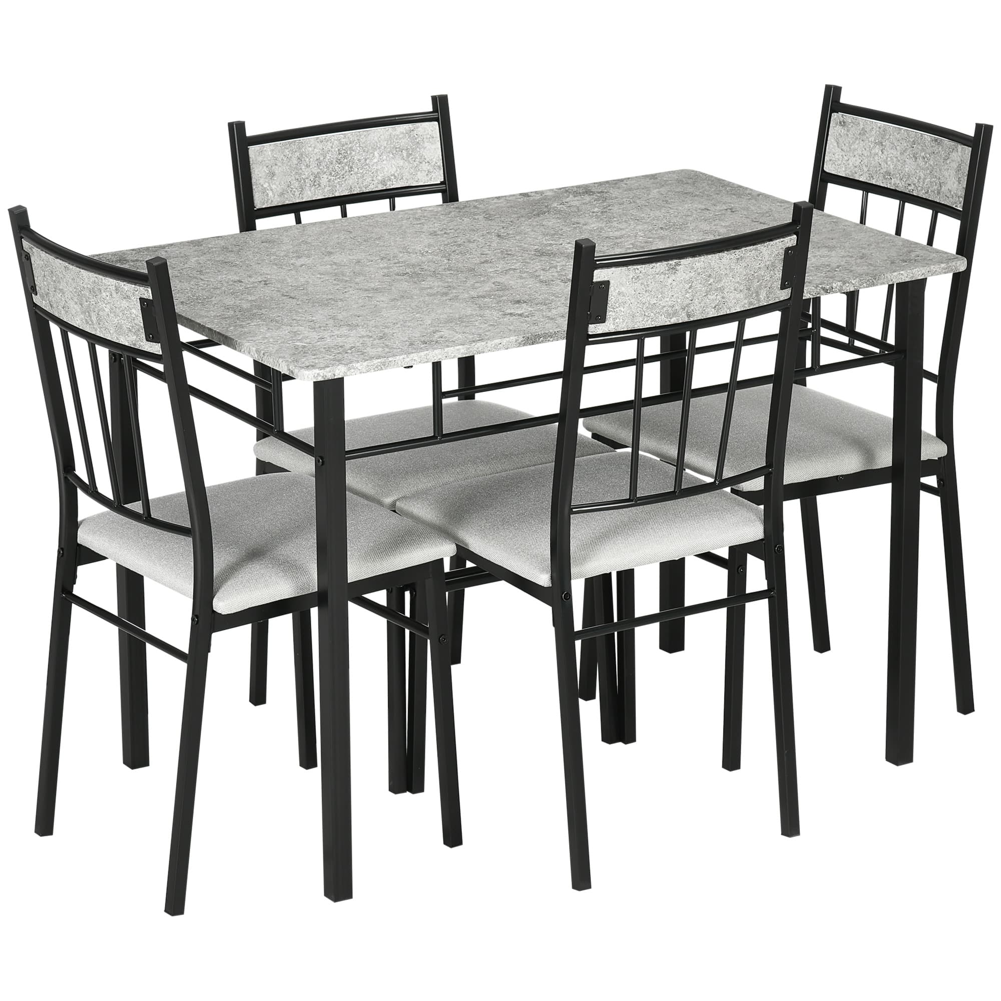 Space-Saving Marble Effect Dining Set