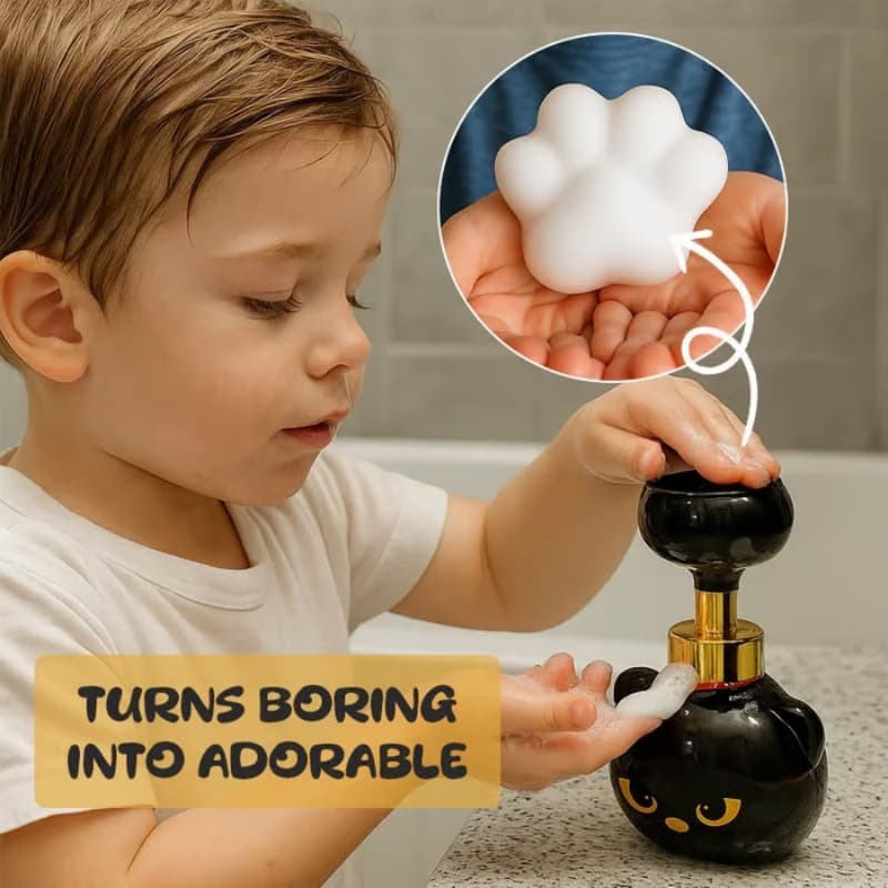 Black Cat Soap Dispenser with Built-In Bowl - image 1