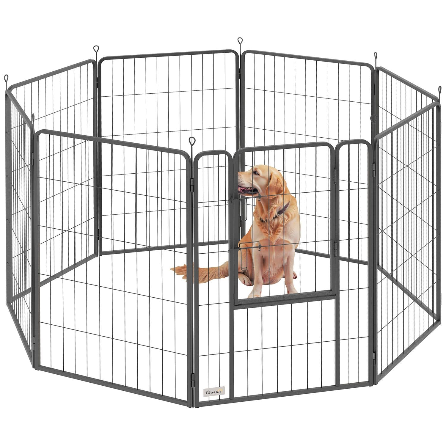 PawHut Steel Dog Playpen for Large Dogs, Indoor and Outdoor