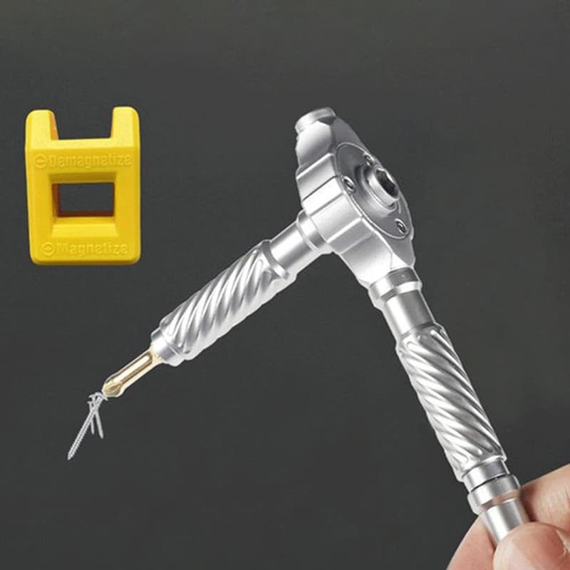 30-in-1 Magnetic Ratchet Screwdriver Set — 28 Precision Bits