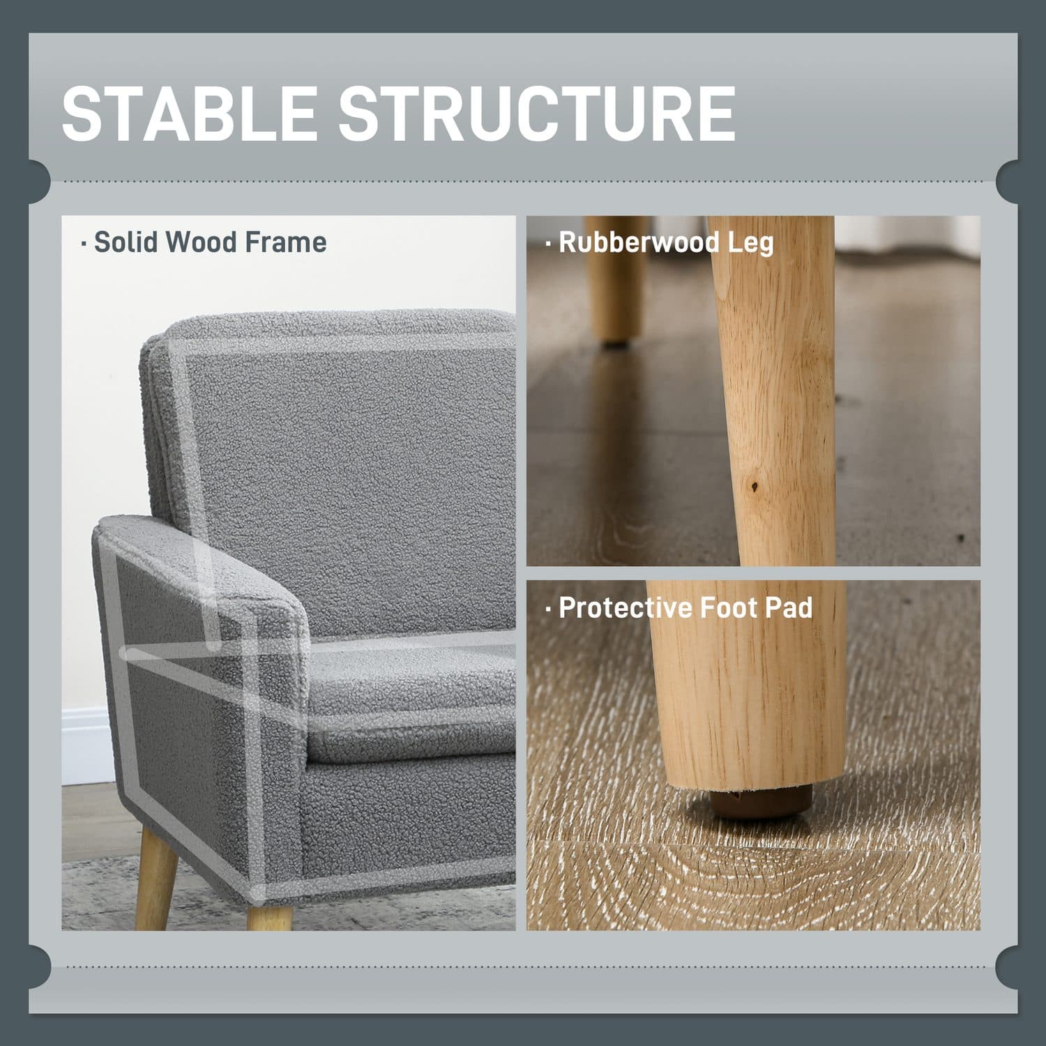 Grey Teddy Fleece Armchair - image 4