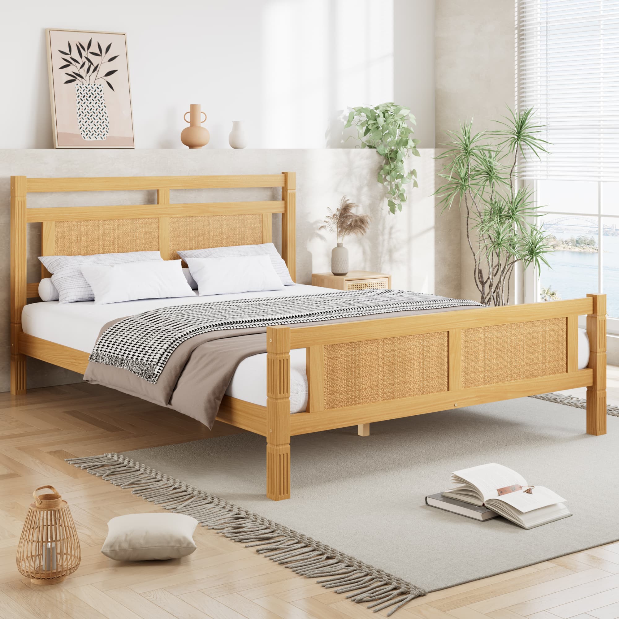 Natural Rattan Double Bed - image 3