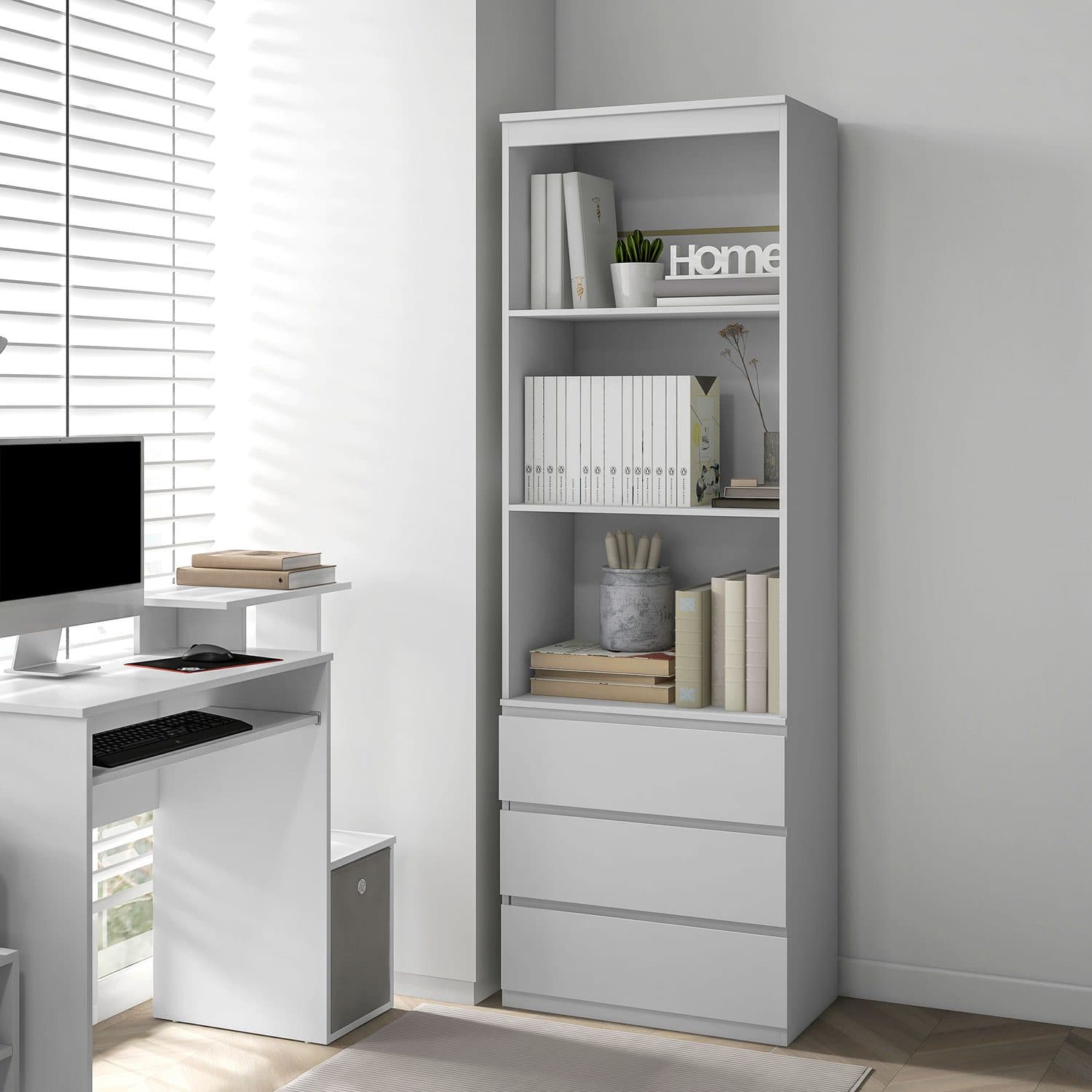 180cm Tall White Bookcase - image 4